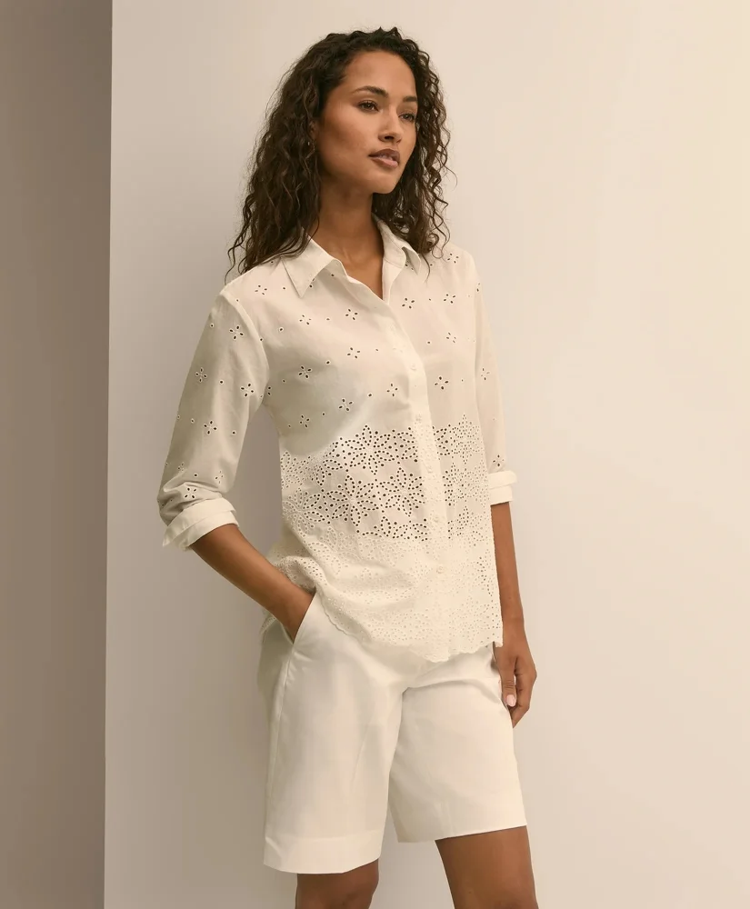 Cotton Eyelet Oversize Blouse - 1