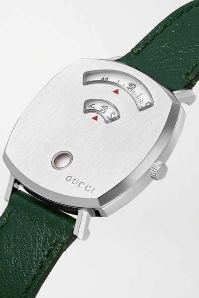 GUCCI Grip 35mm stainless steel and leather watch outlook