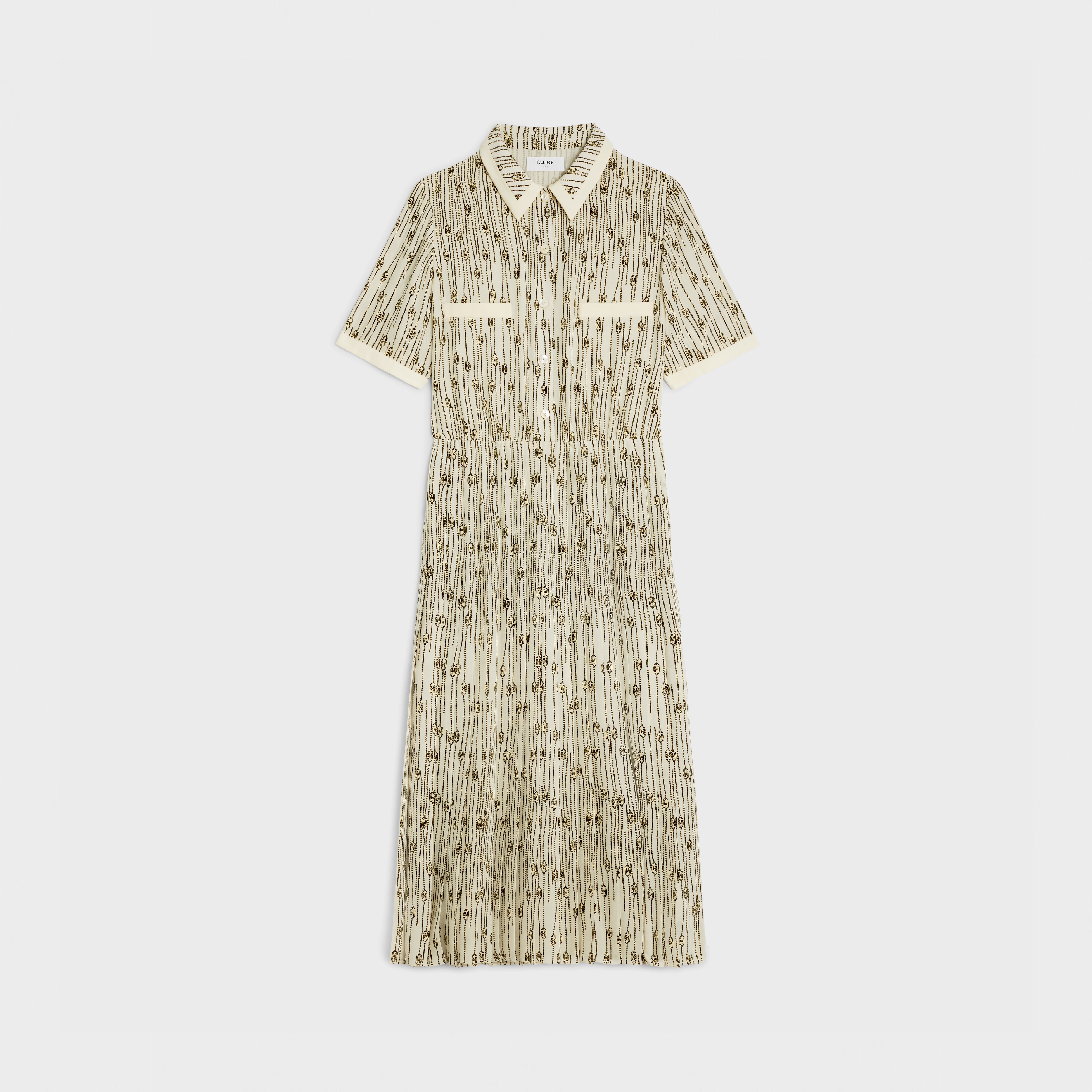 CELINE shirt dress in crepe de chine | REVERSIBLE