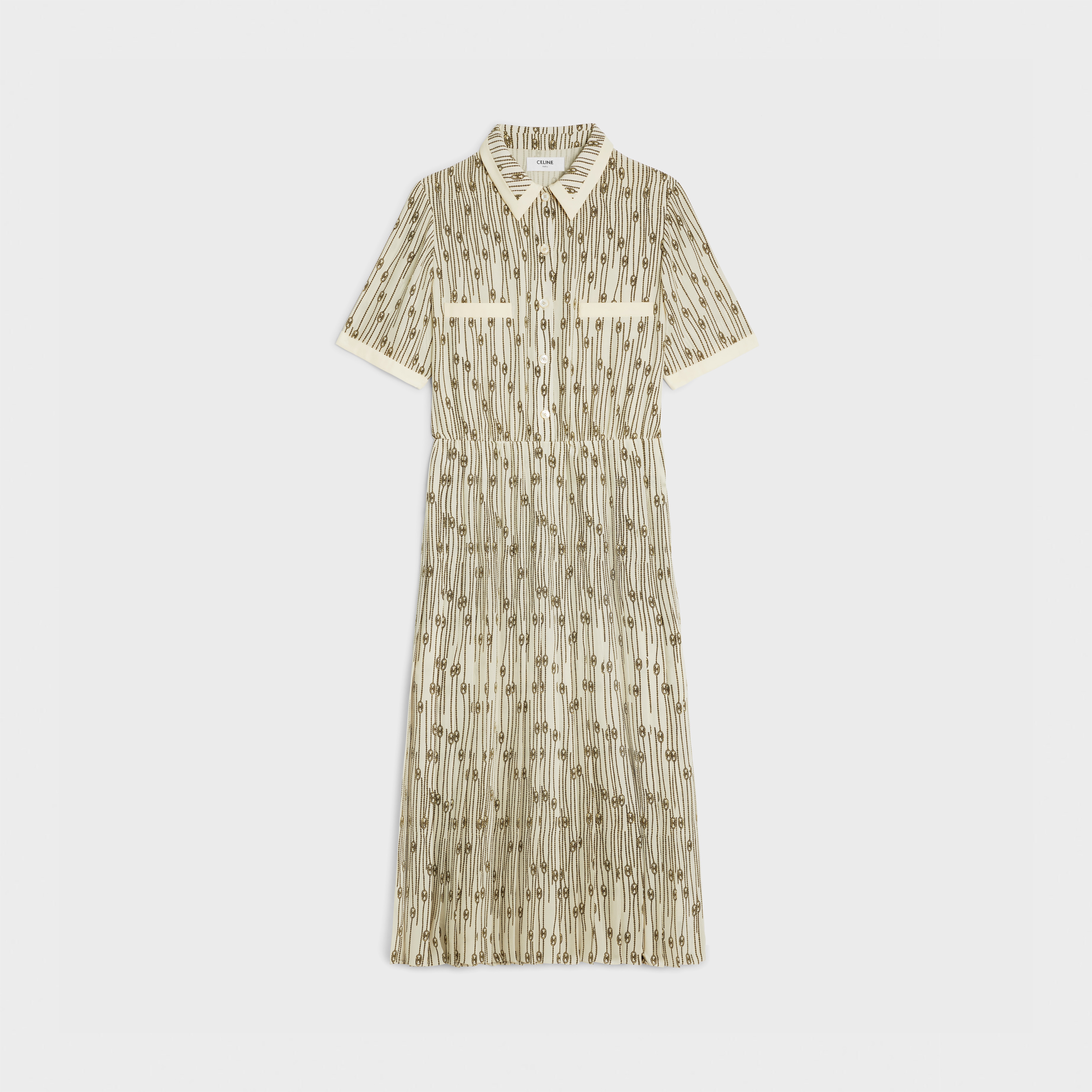 shirt dress in crepe de chine - 1