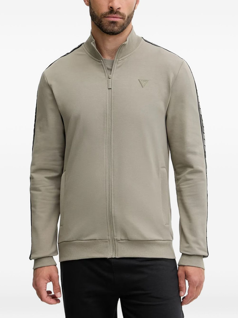 logo-taped full-zip sweatshirt 1