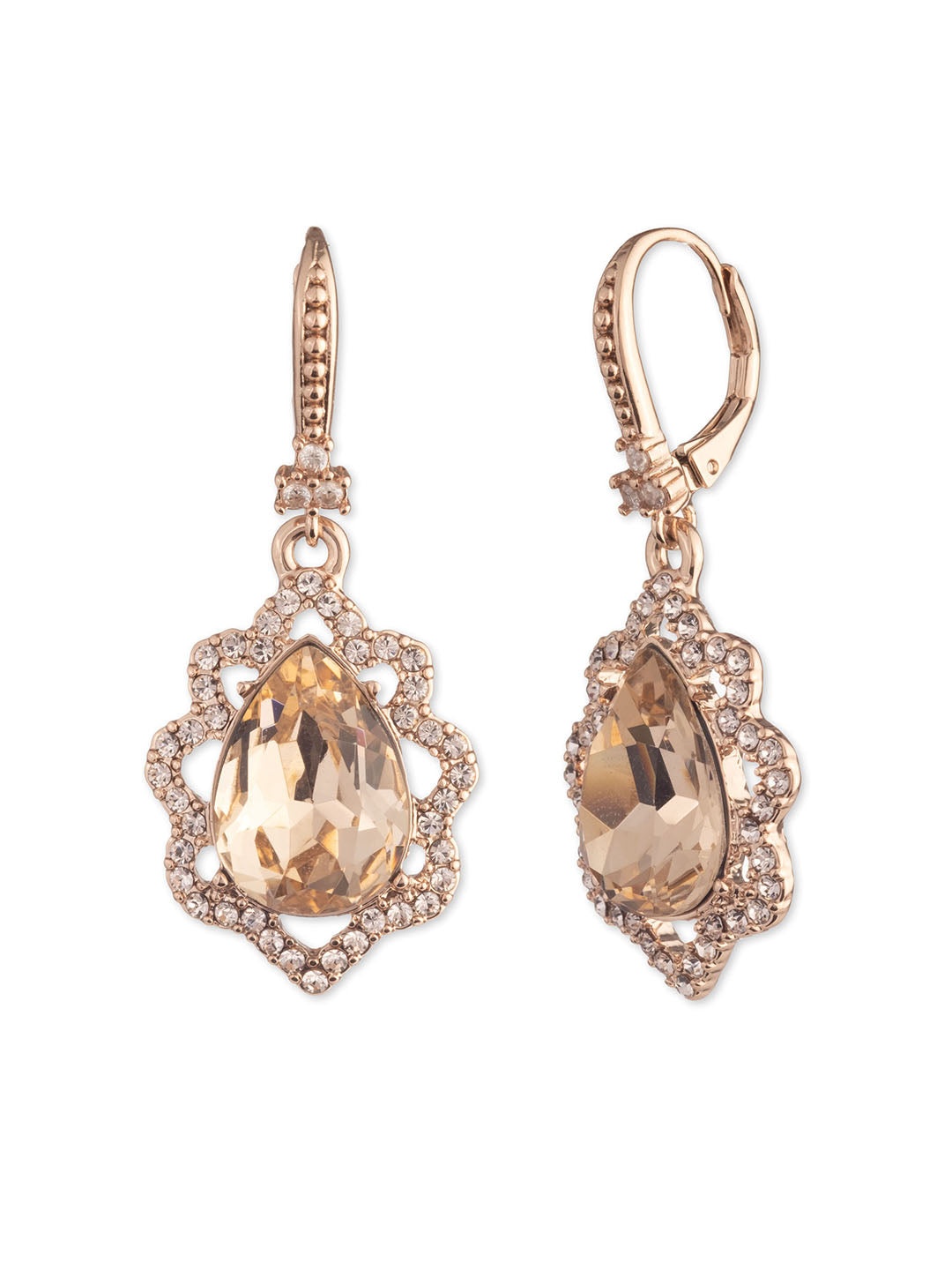 POISED ROSE DROP EARRING - 1