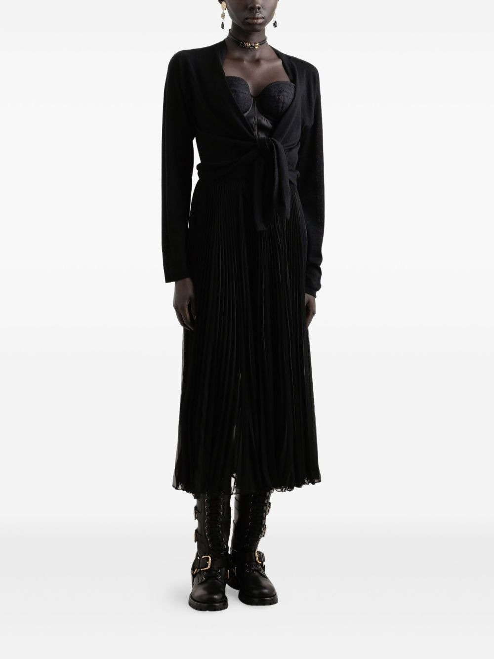 knotted long-sleeve cardigan - 2