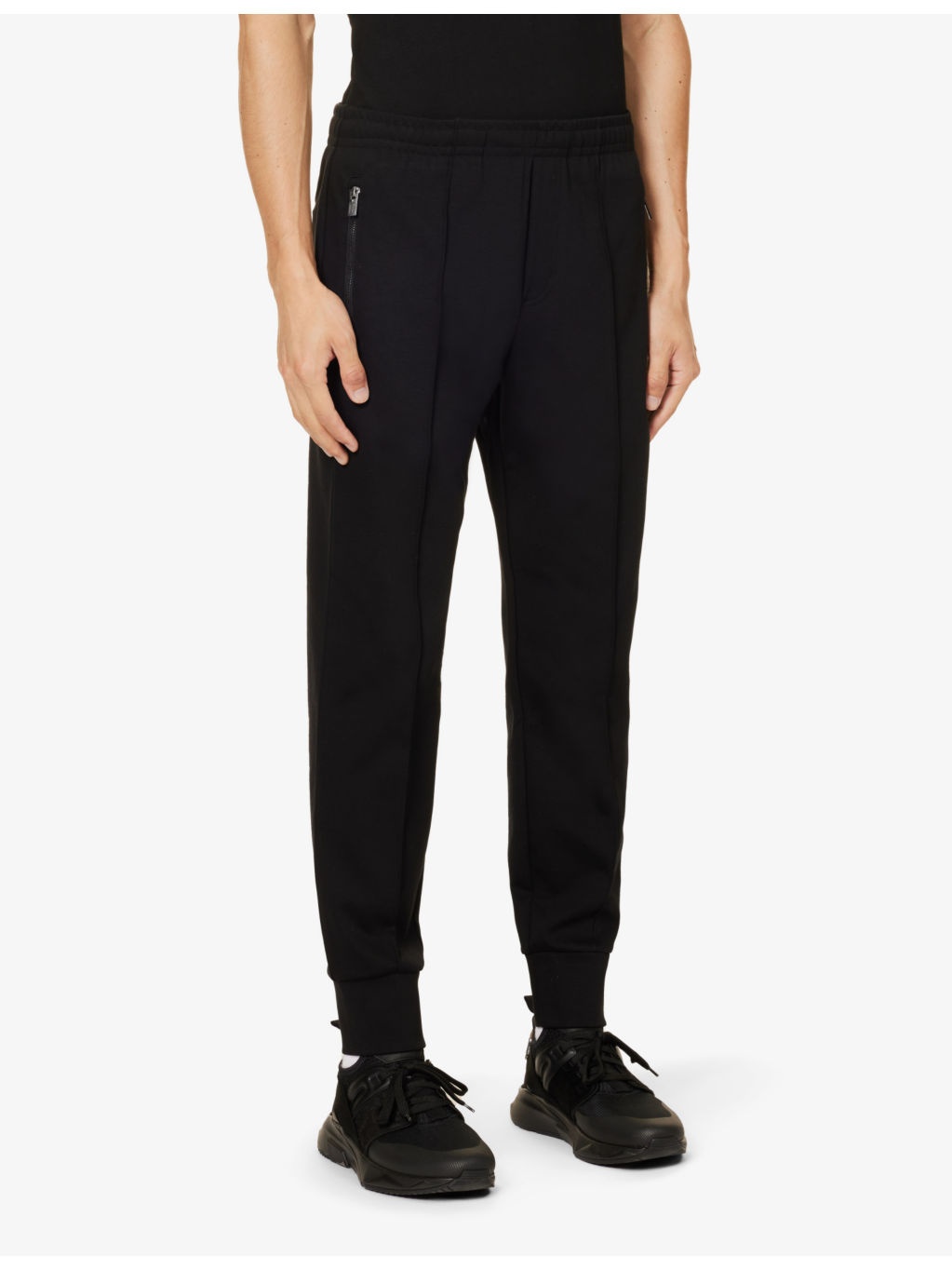 Brand-patch tapered-leg regular-fit cotton-blend jogging bottoms - 3