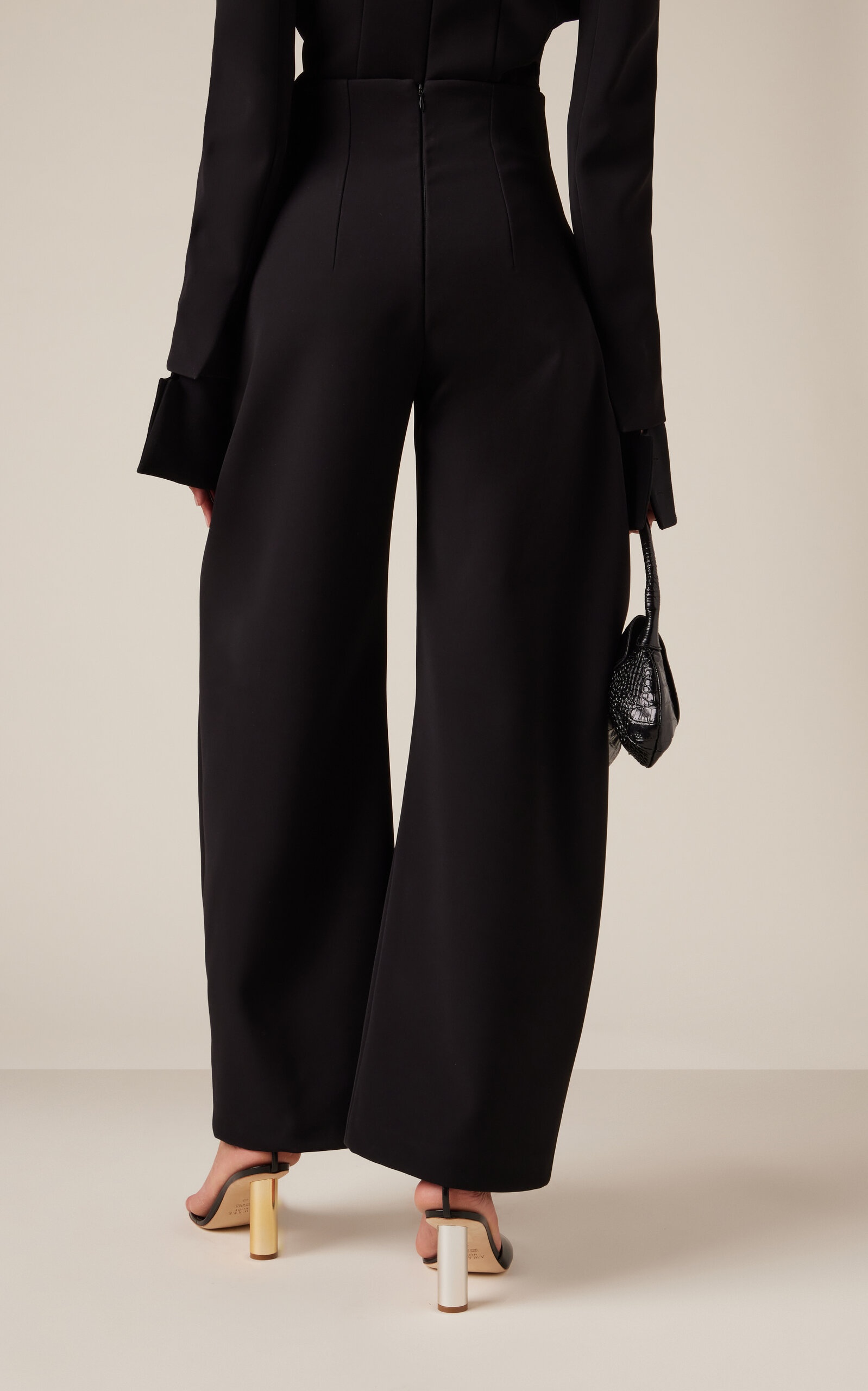 Curved-Seam Suiting Balloon Pants black - 4