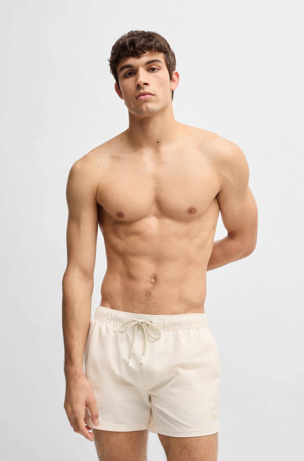 SWIM SHORTS IN STRIPED SEERSUCKER FABRIC - 2