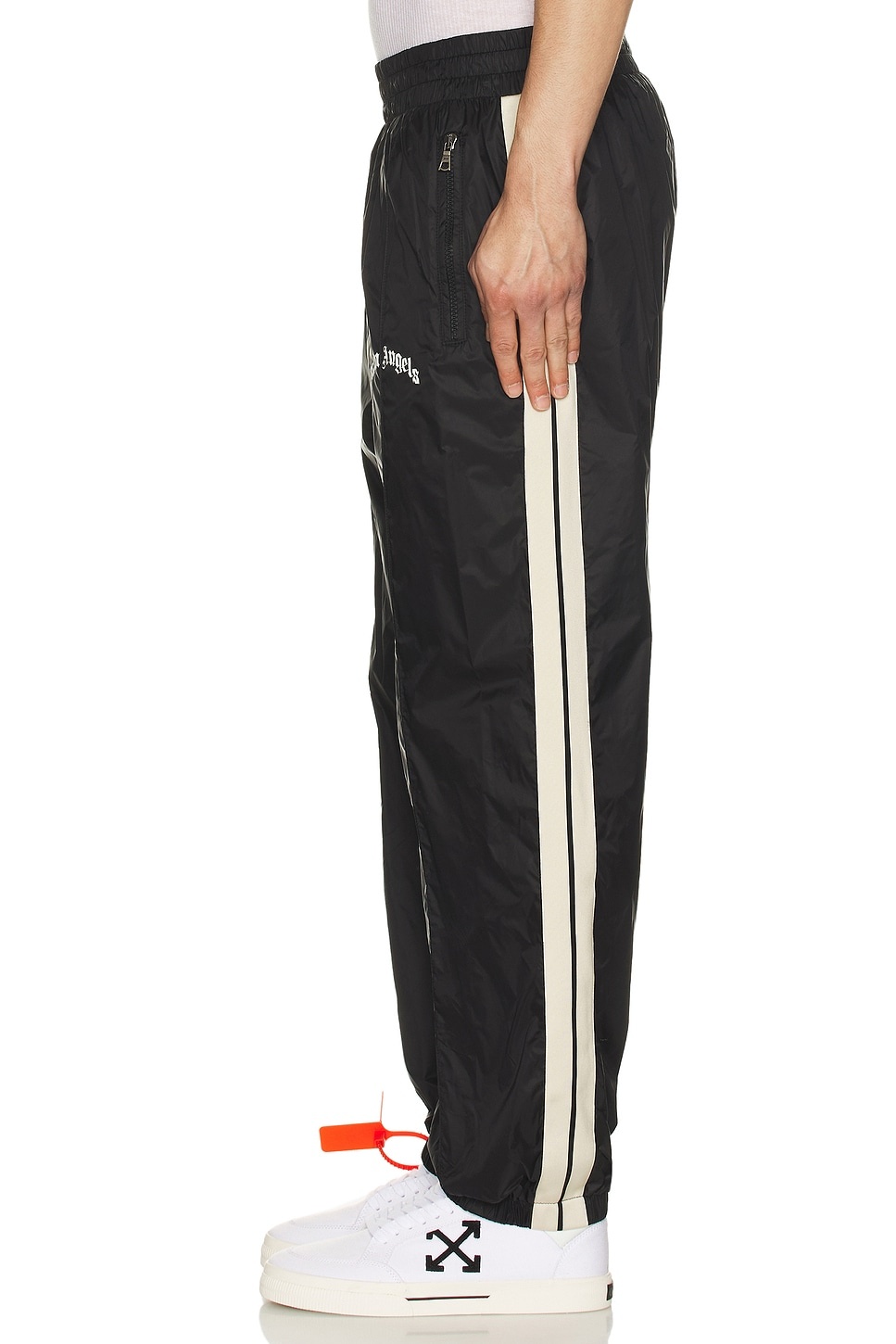 Palm Angels Curved Logo Nylon Track Pants | forward | REVERSIBLE