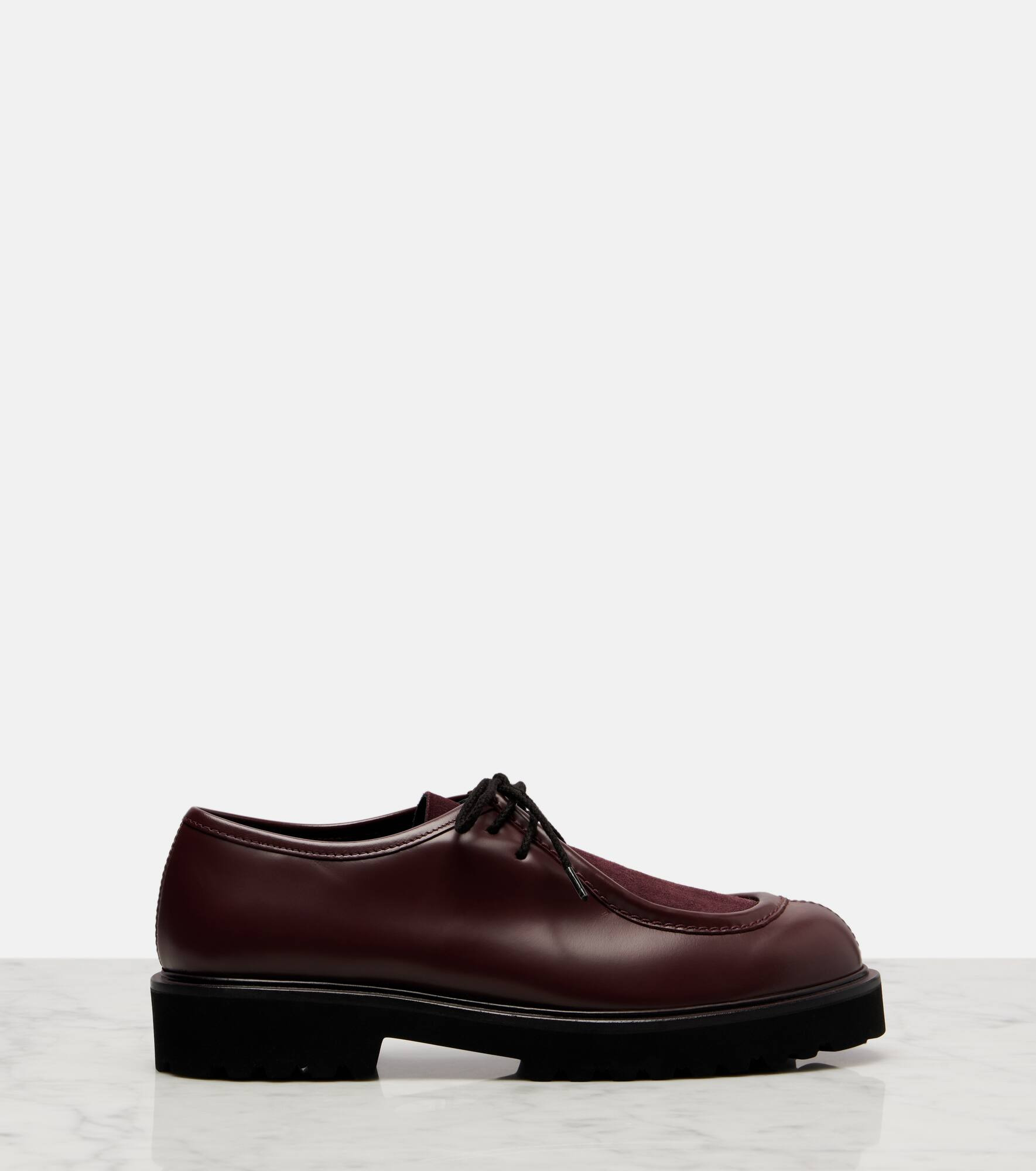 Track leather and suede loafers - 4