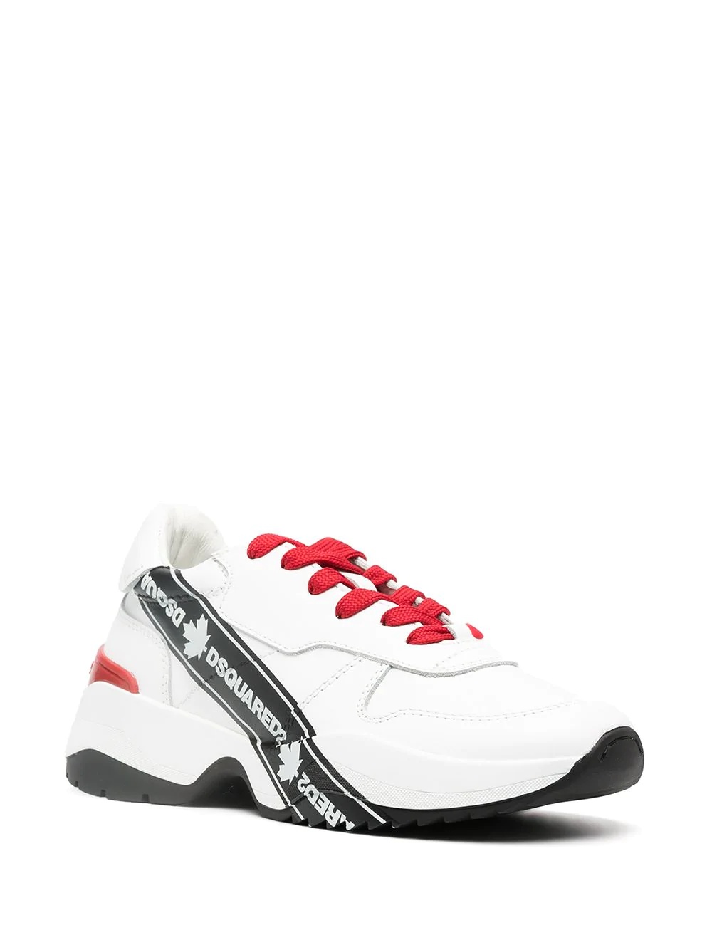 logo-tape chunky sneakers - 2