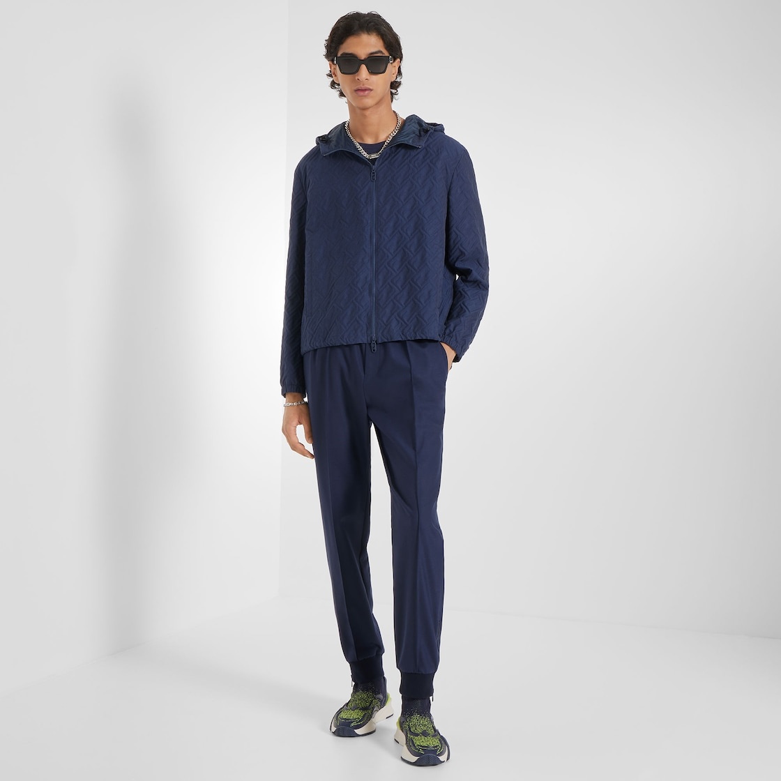 Blue mesh running sneakers - 5