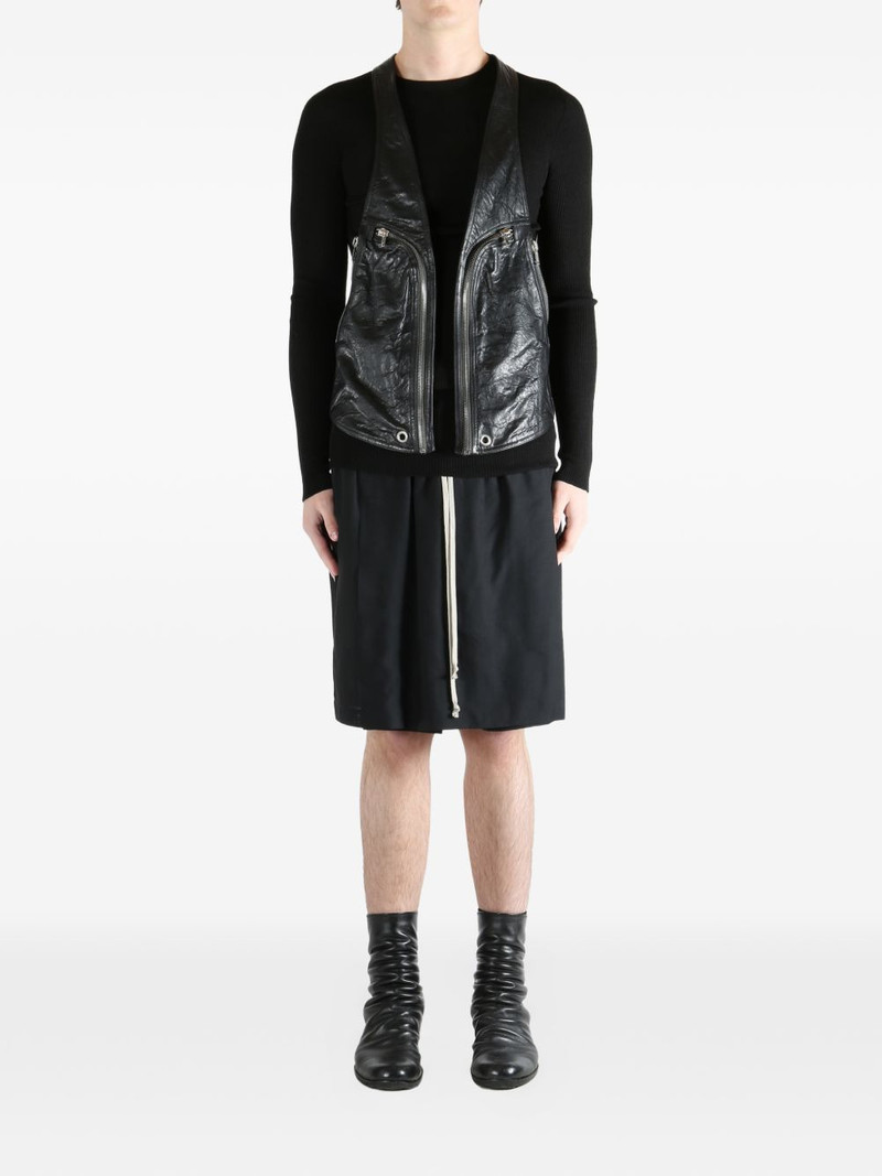 Rick Owens zip-up leather vest outlook