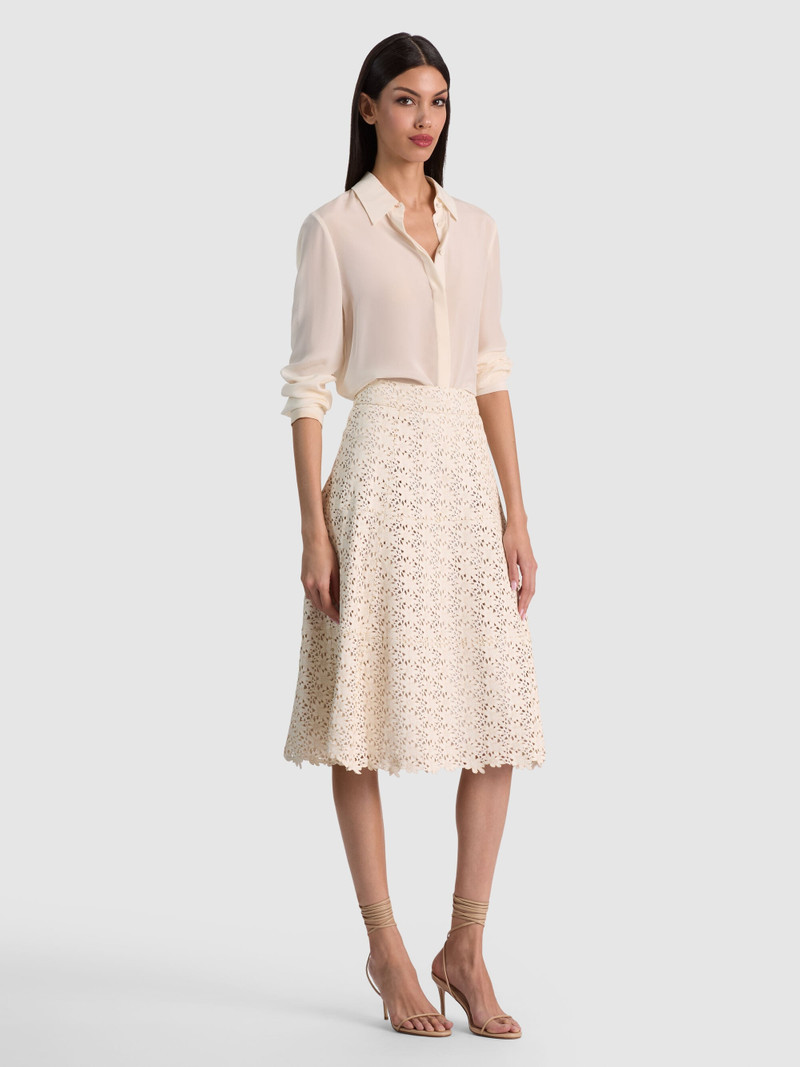 SOSIE LASER-CUT LEATHER MIDI SKIRT 6