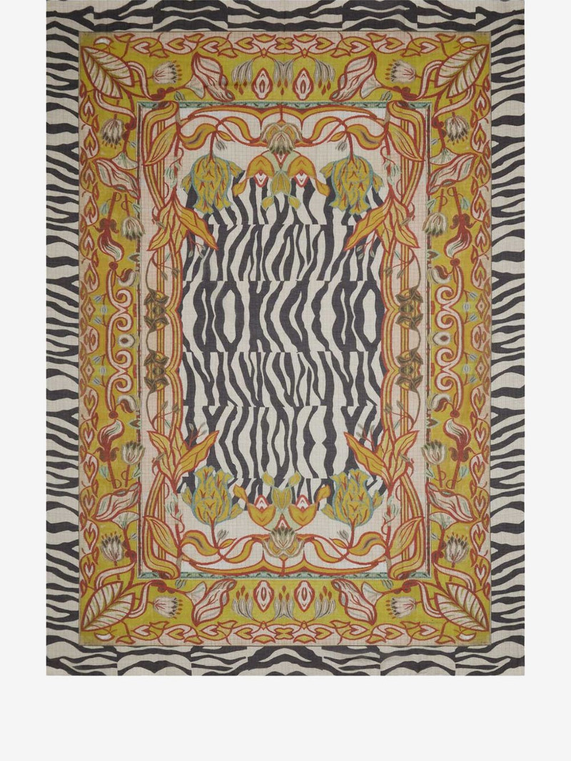 Hawnbci zebra-pattern-trim scarf 1