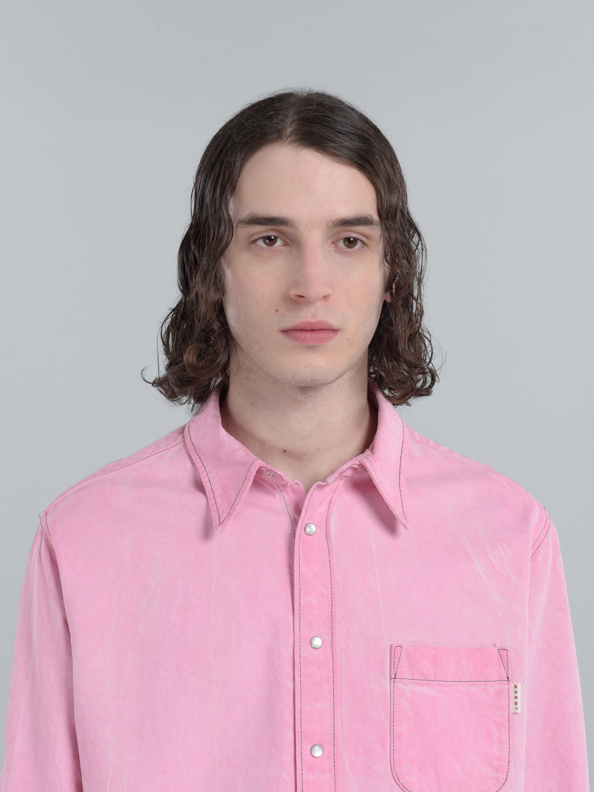 PINK COTTON DRILL SHIRT - 4