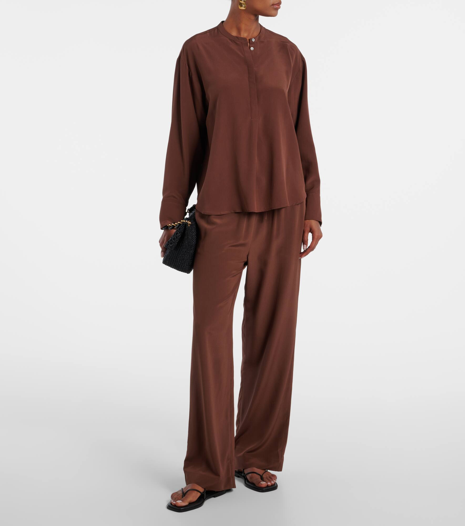 Aurelia silk crêpe wide-leg pants - 2