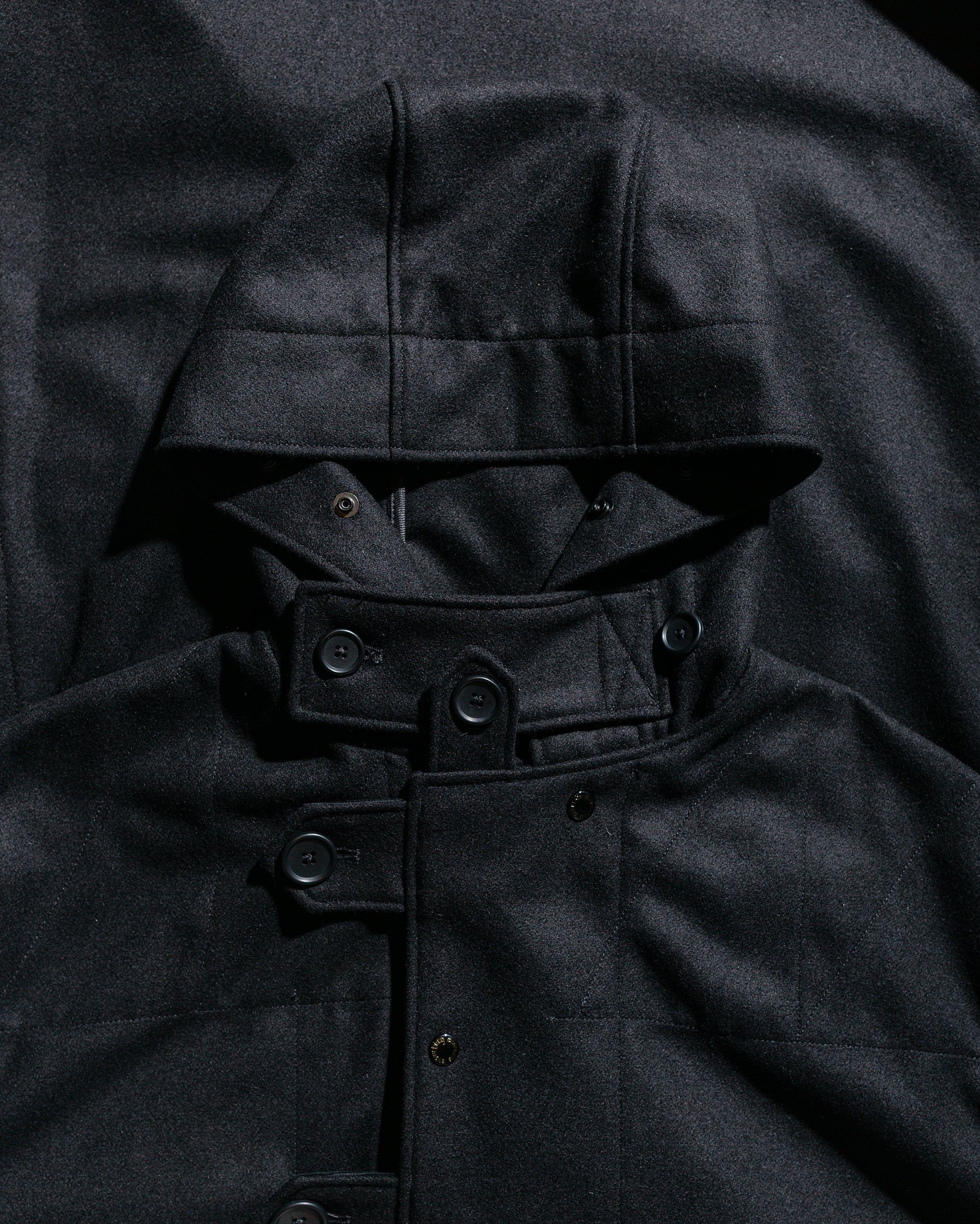 Duffle Coat Black 24oz Wool Melton - 5