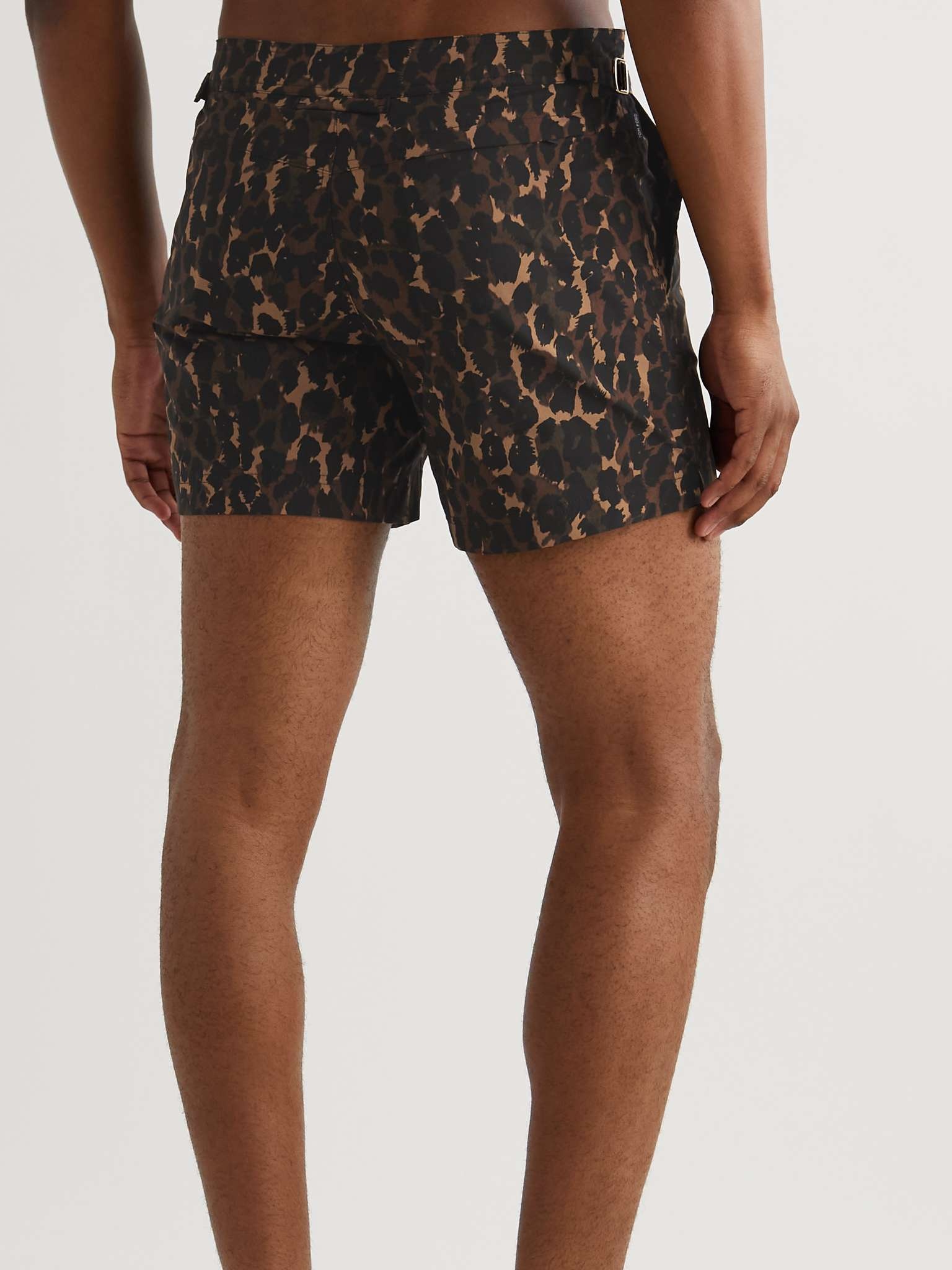 Slim-Fit Short-Length Leopard-Print Swim Shorts - 4