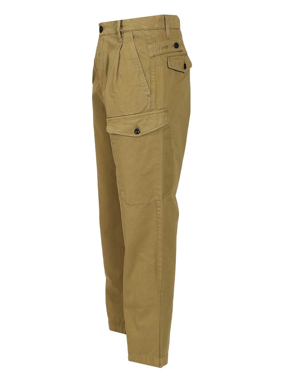 Cargo Made Of Cotton Gabardine Trousers Green - 3