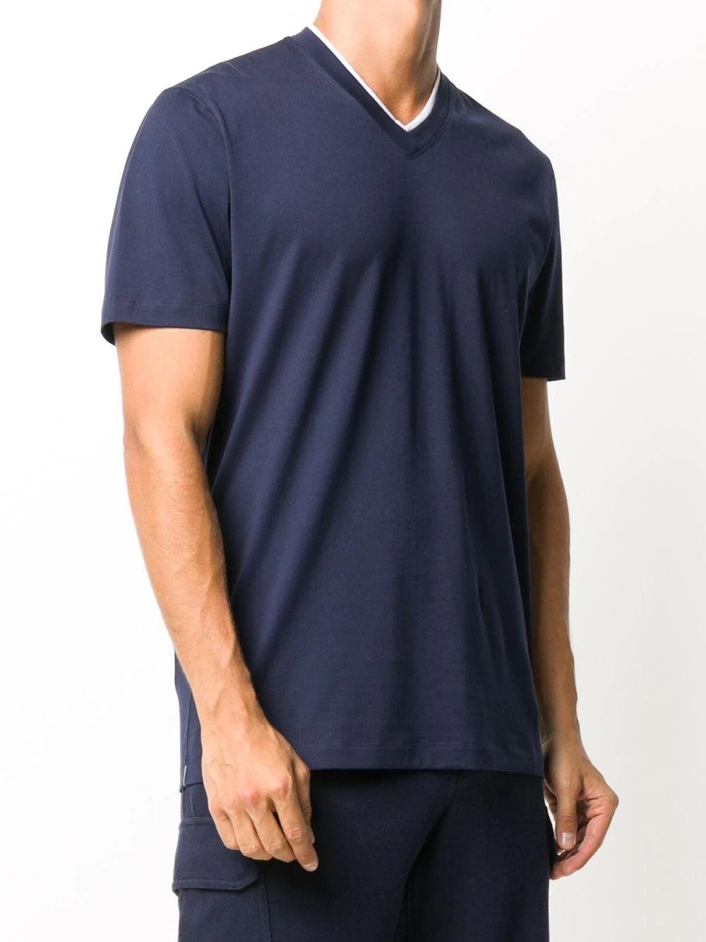 V-neck two-tone T-shirt - 3