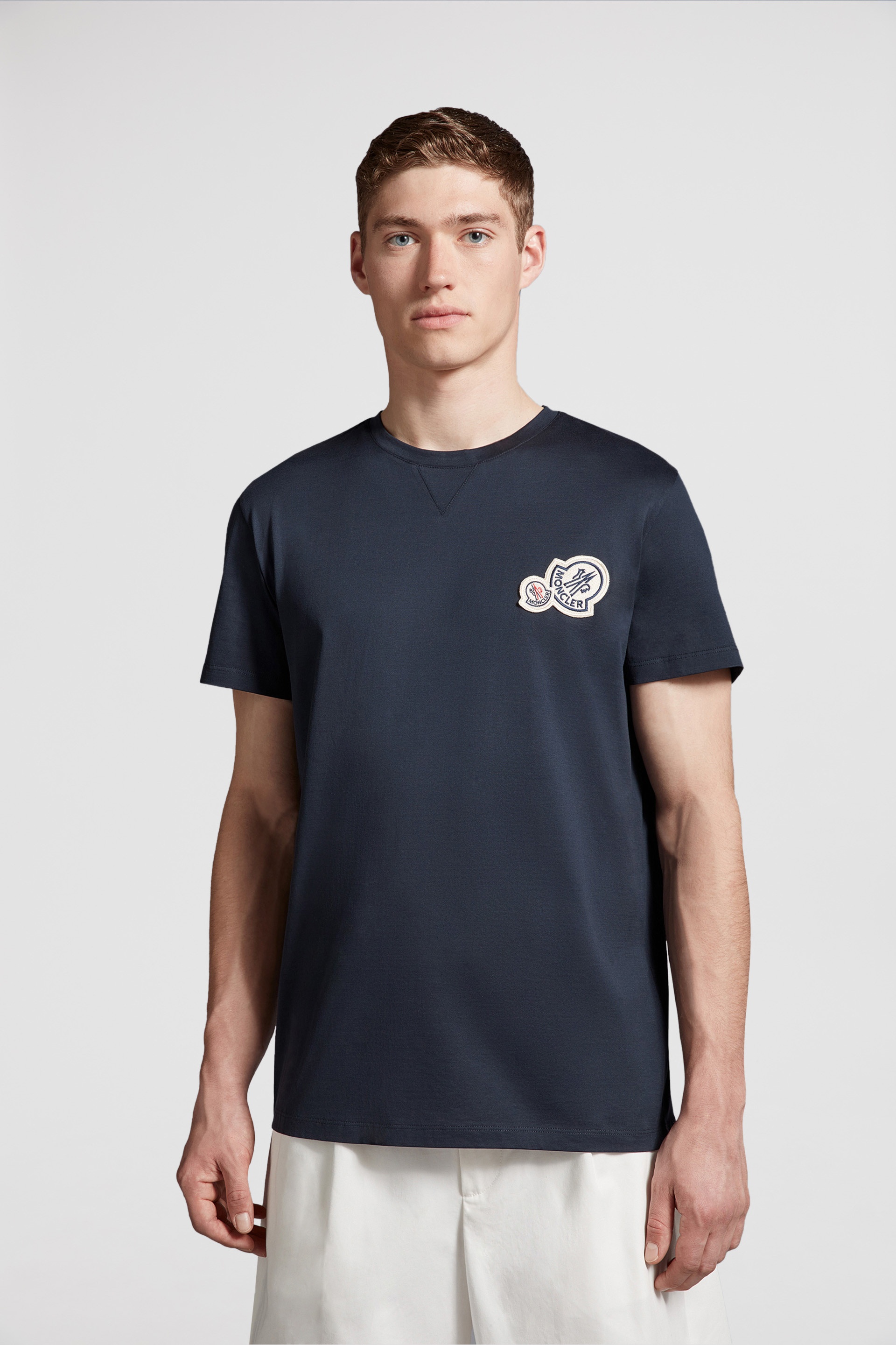 Moncler Double Logo Patch Cotton T-Shirt | REVERSIBLE