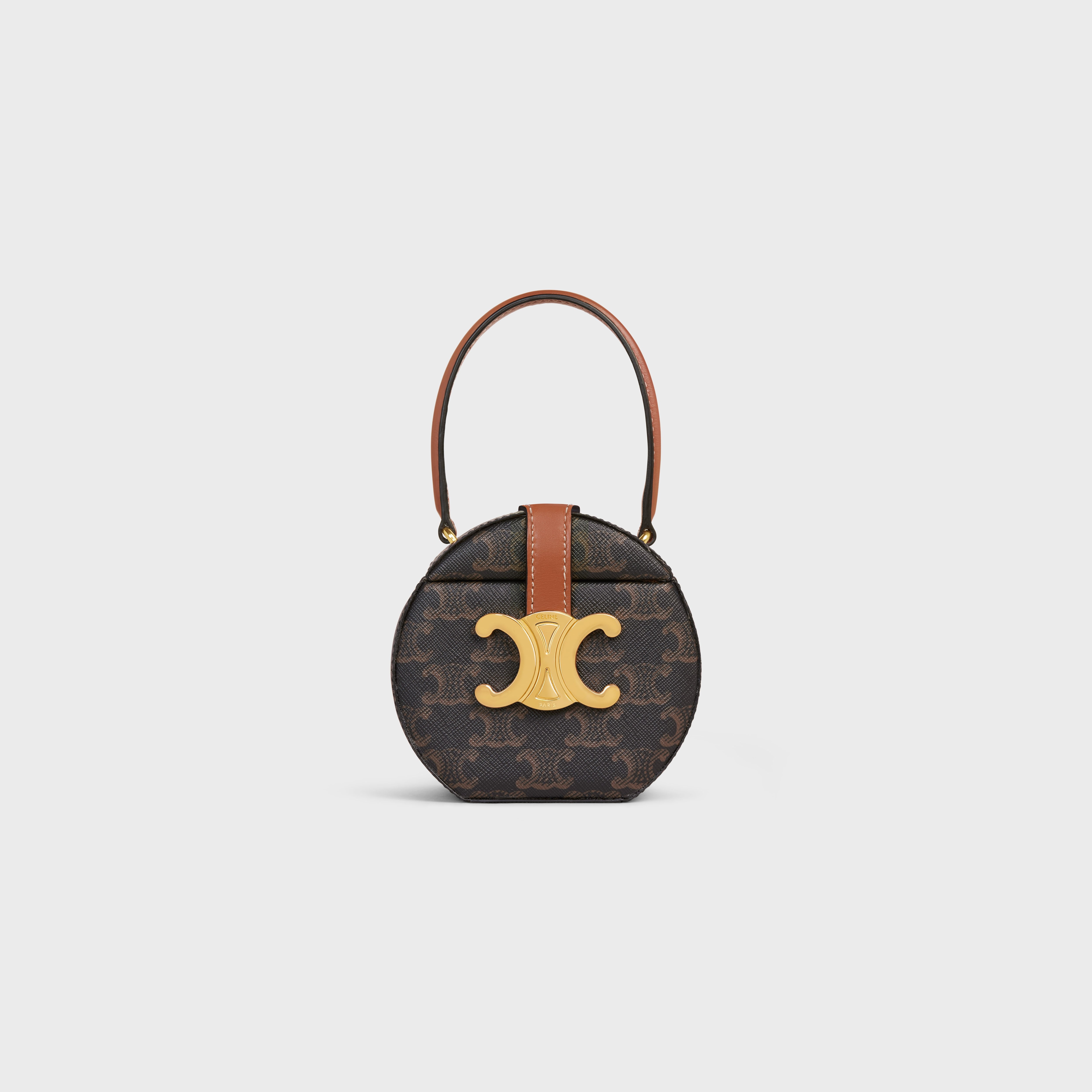 round box triomphe in Triomphe Canvas and calfskin - 1