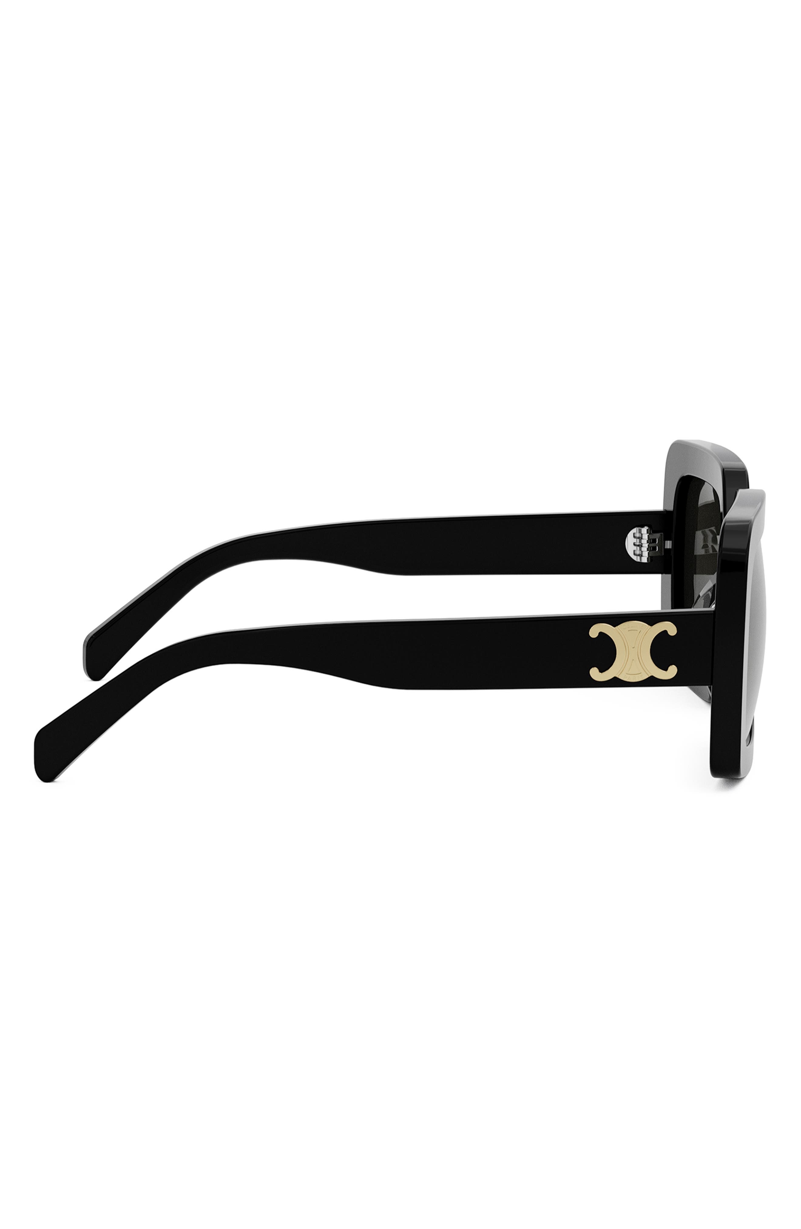 CELINE Triomphe 56mm Square Sunglasses in Shiny Black /Smoke at Nordstrom - 5