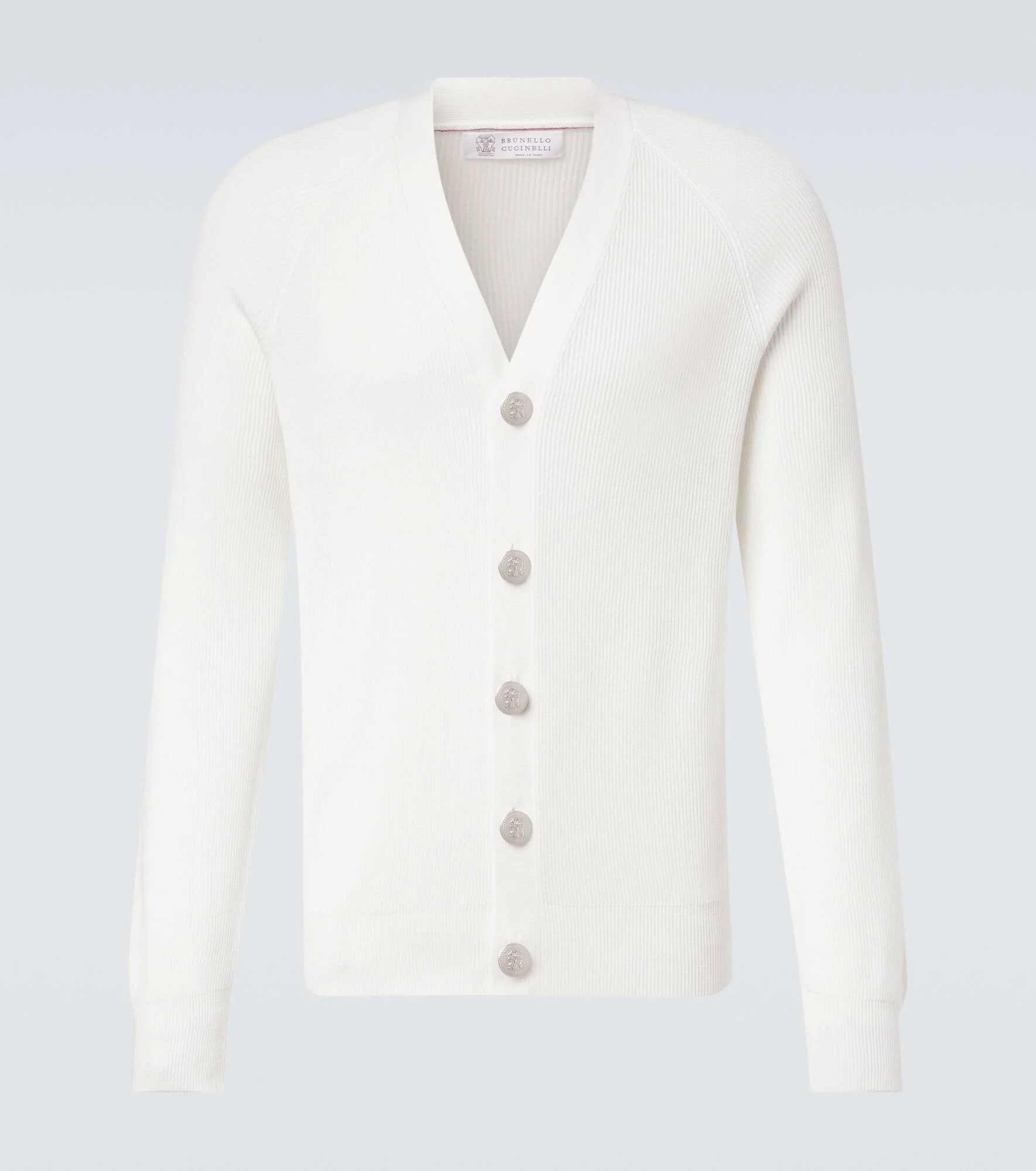 Ribbed-knit cotton cardigan - 1