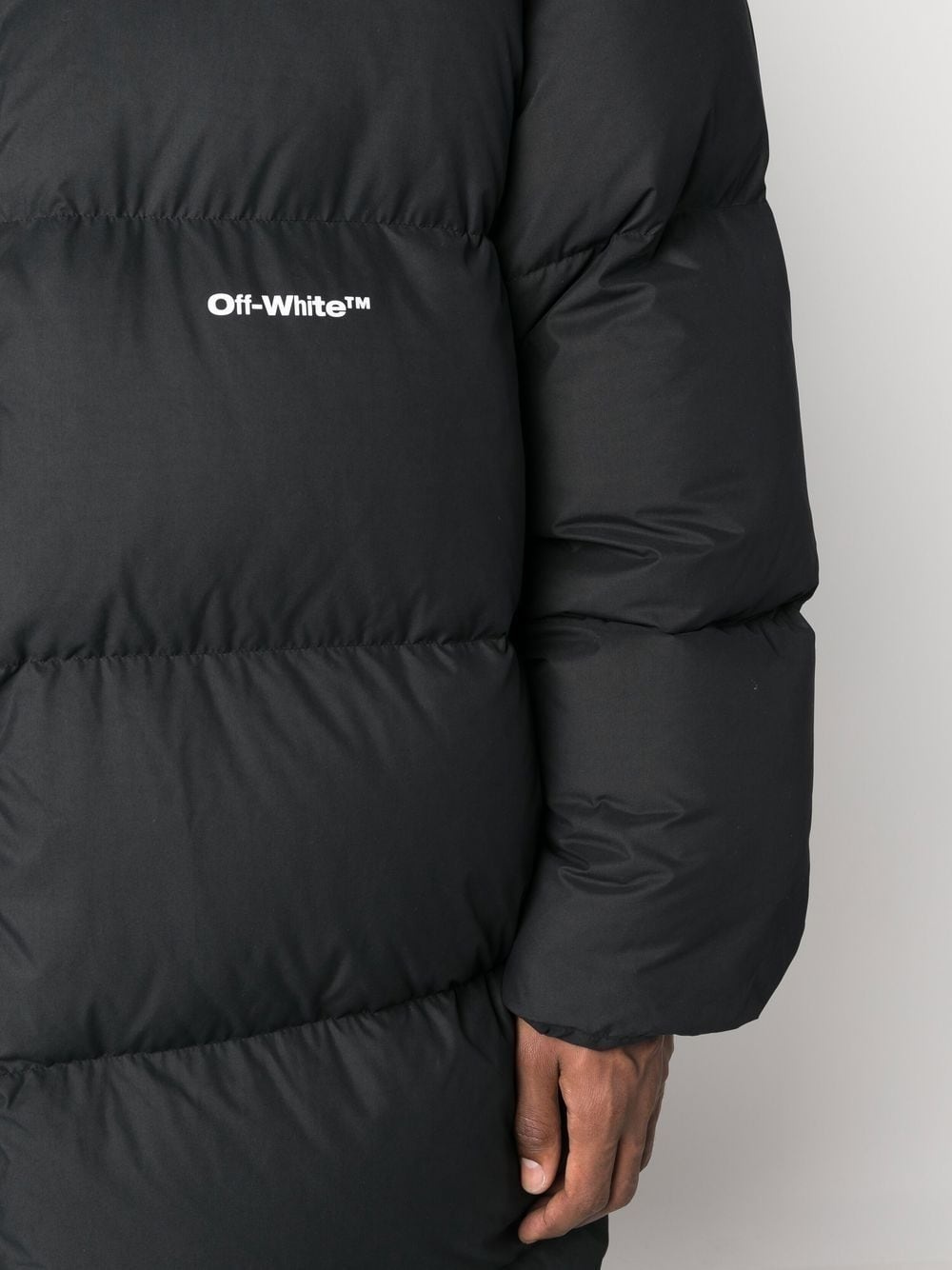 logo-print puffer coat - 5