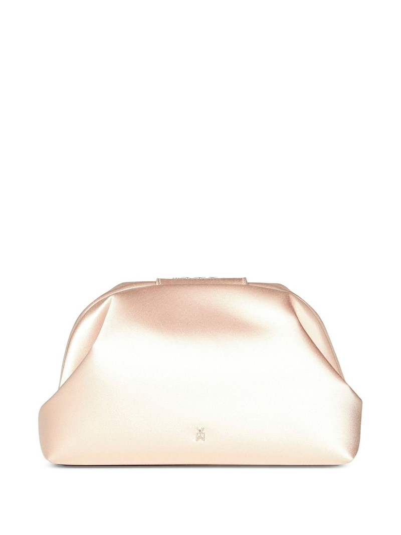 Amina Muaddi Camelia satin clutch bag outlook