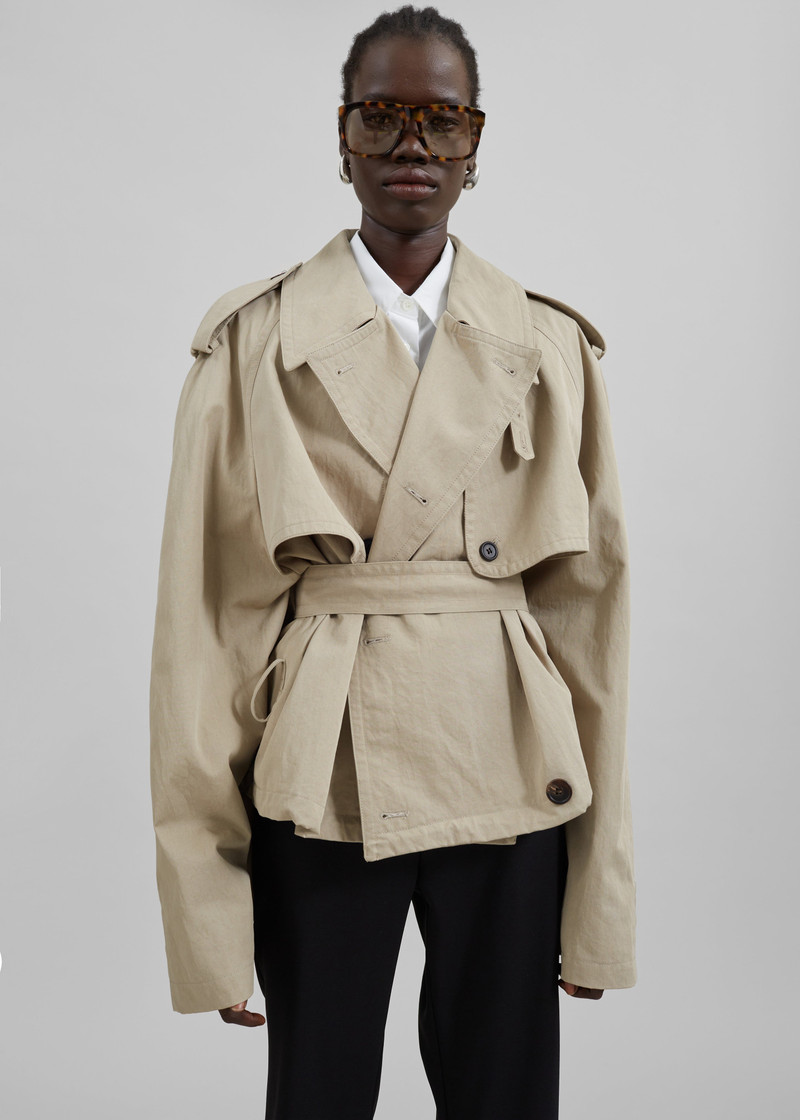 Mads Cropped Trench - Beige 8
