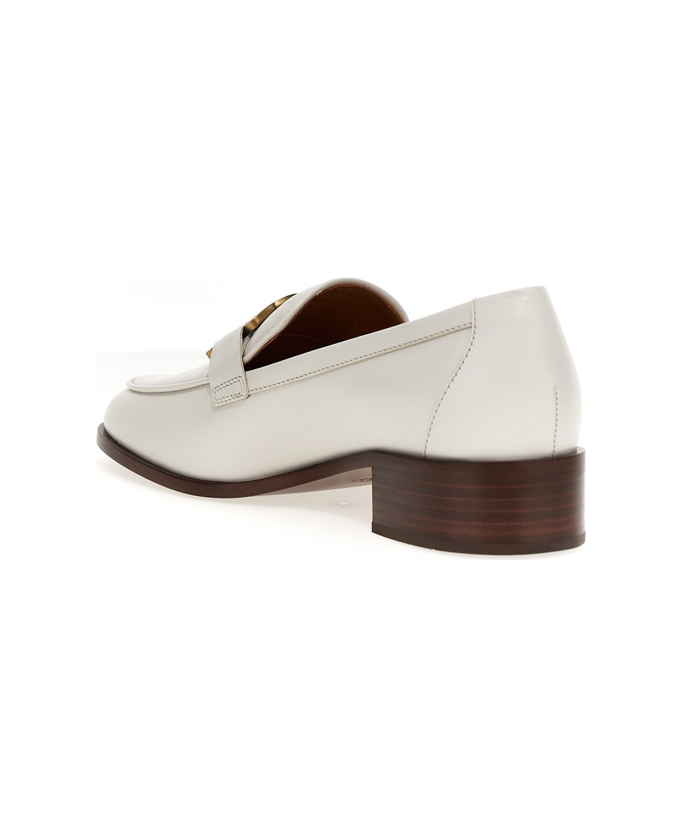 Leather Loafers With Chain Detail - 2
