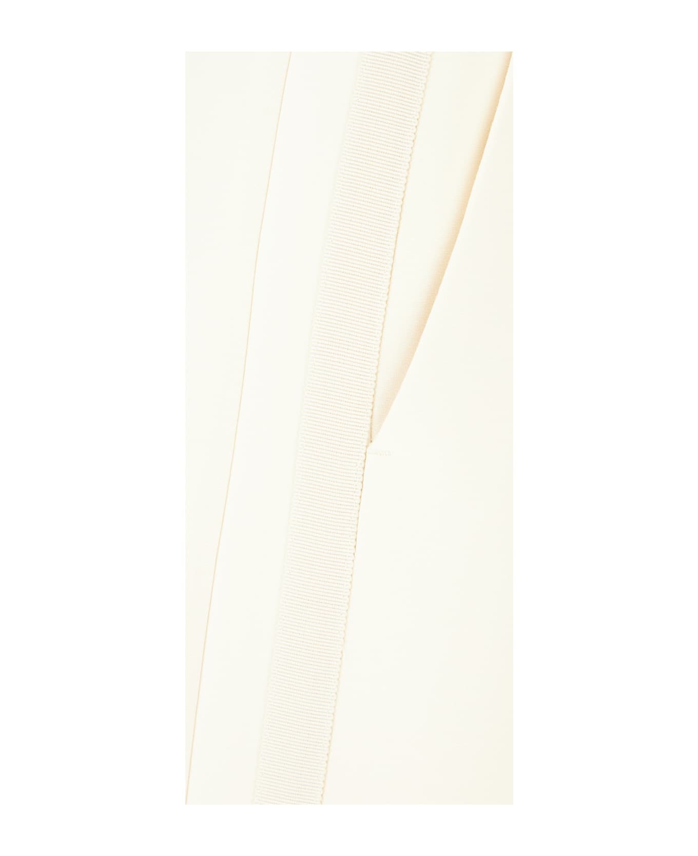 Ivory Wool Blend Pants - 3