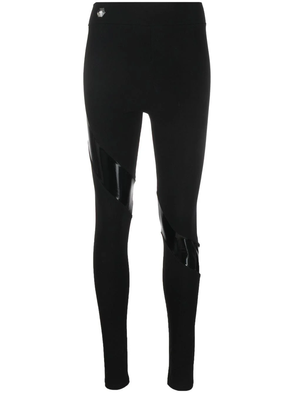 tape-detail stretch leggings - 1