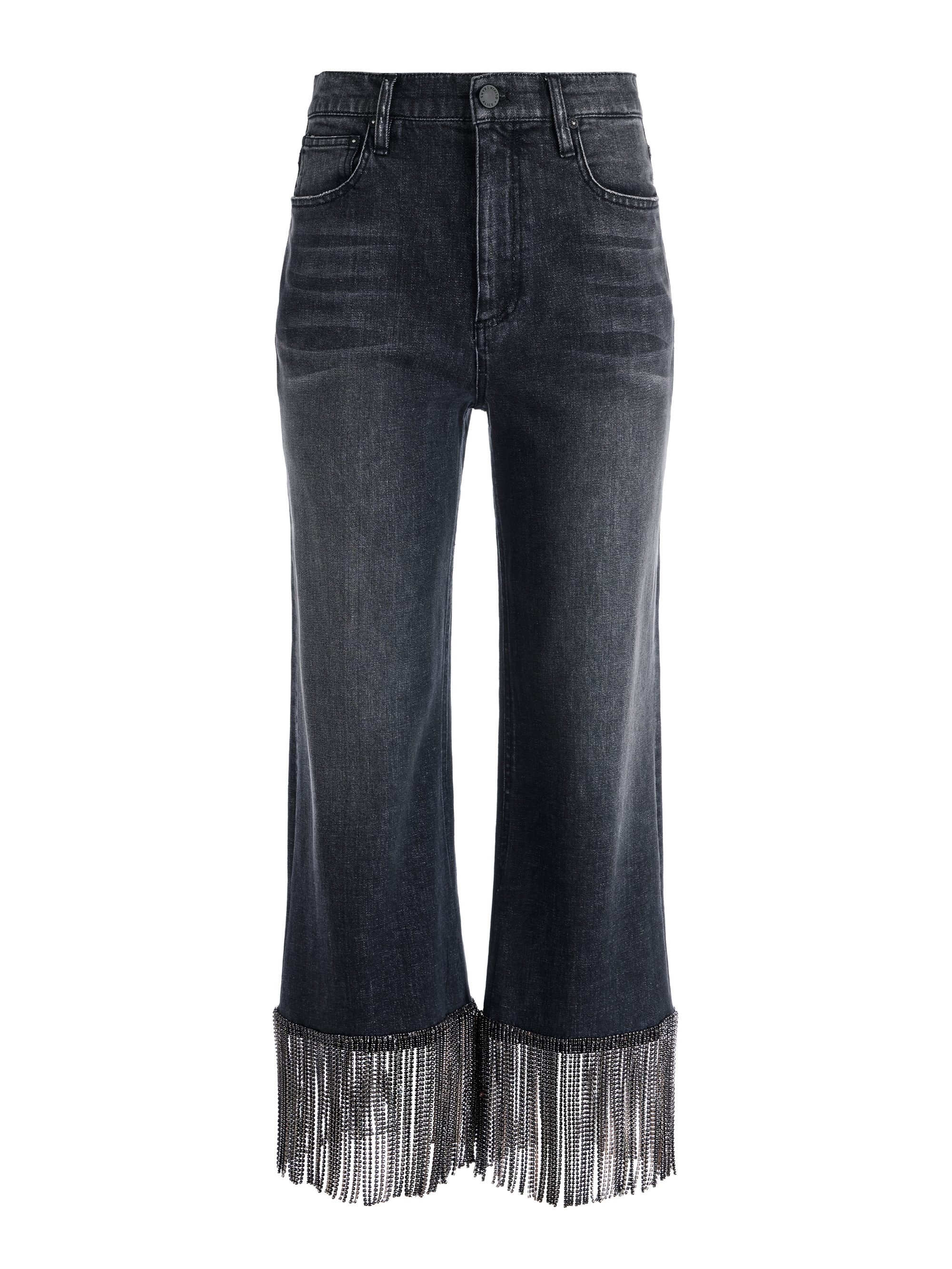 AMAZING CRYSTAL FRINGE HEM JEAN - 1