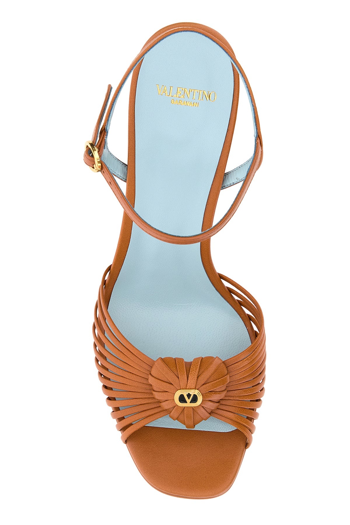 Orange leather VLogo Signautre sandals - 4