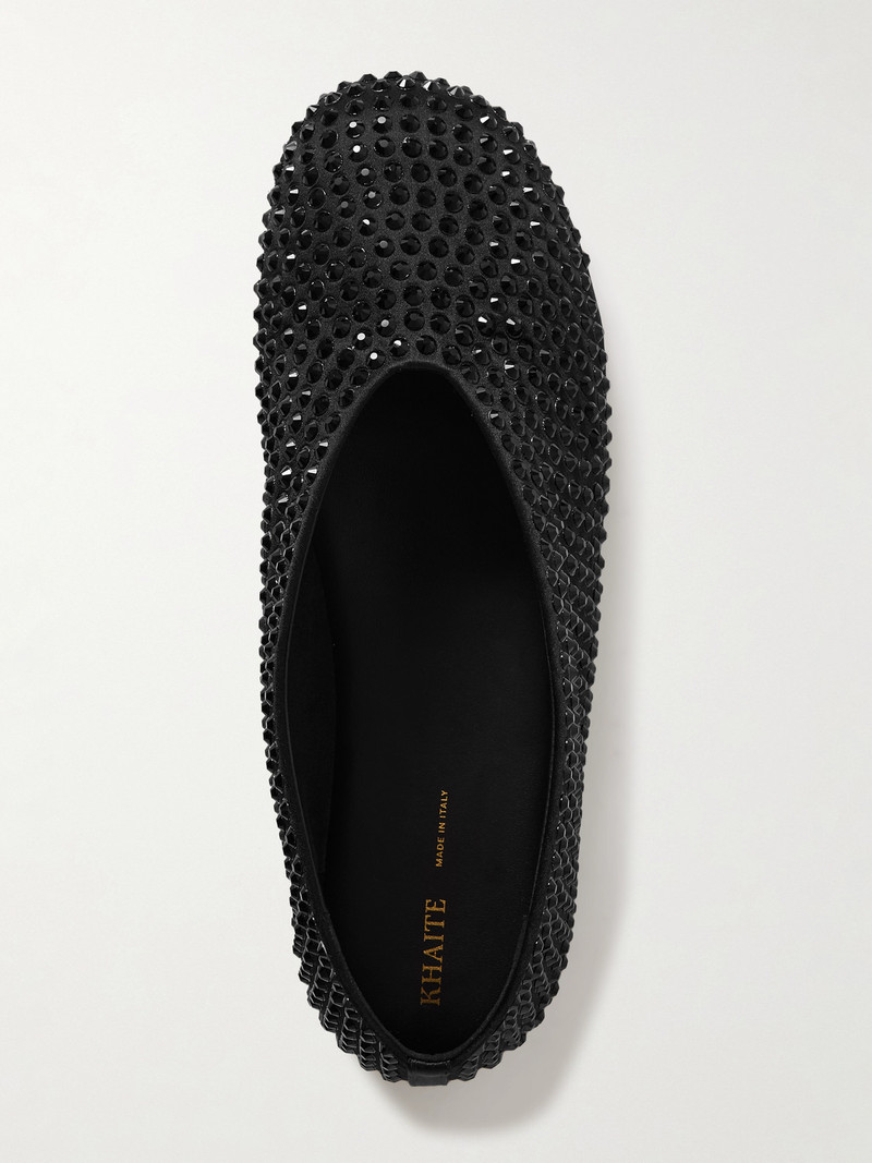 Marcy Crystal-embellished Satin Ballet Flats 5