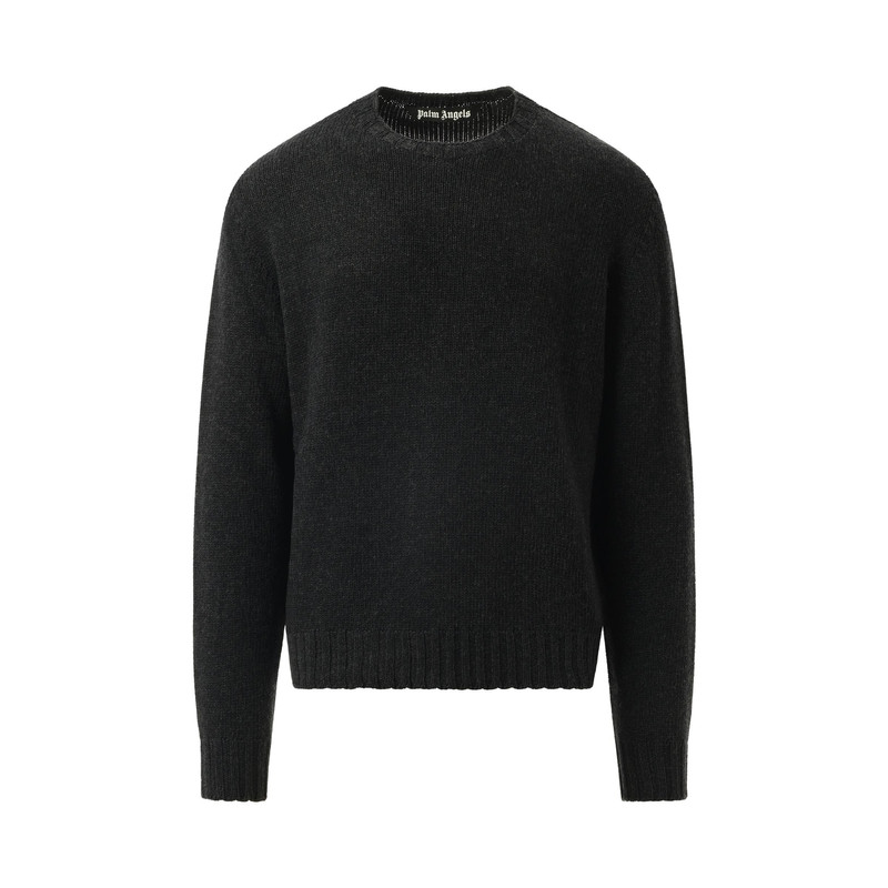 Palm Angels Curved Logo Sweater in Dark Grey outlook