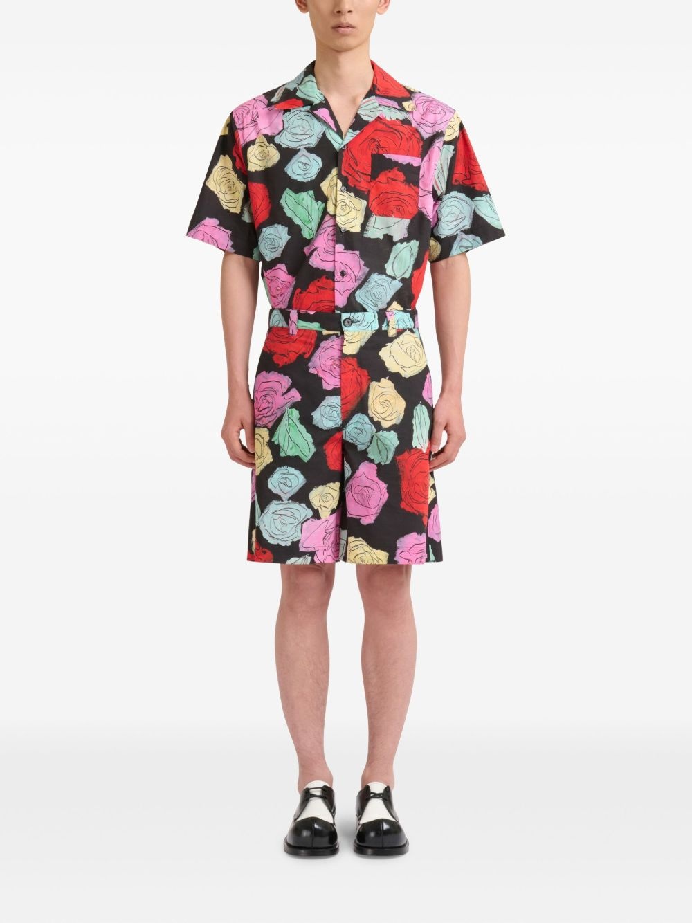 floral-patterned tailored shorts - 2
