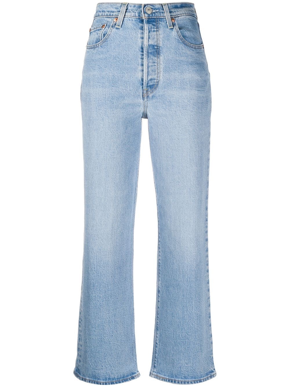 high rise straight-leg jeans - 1