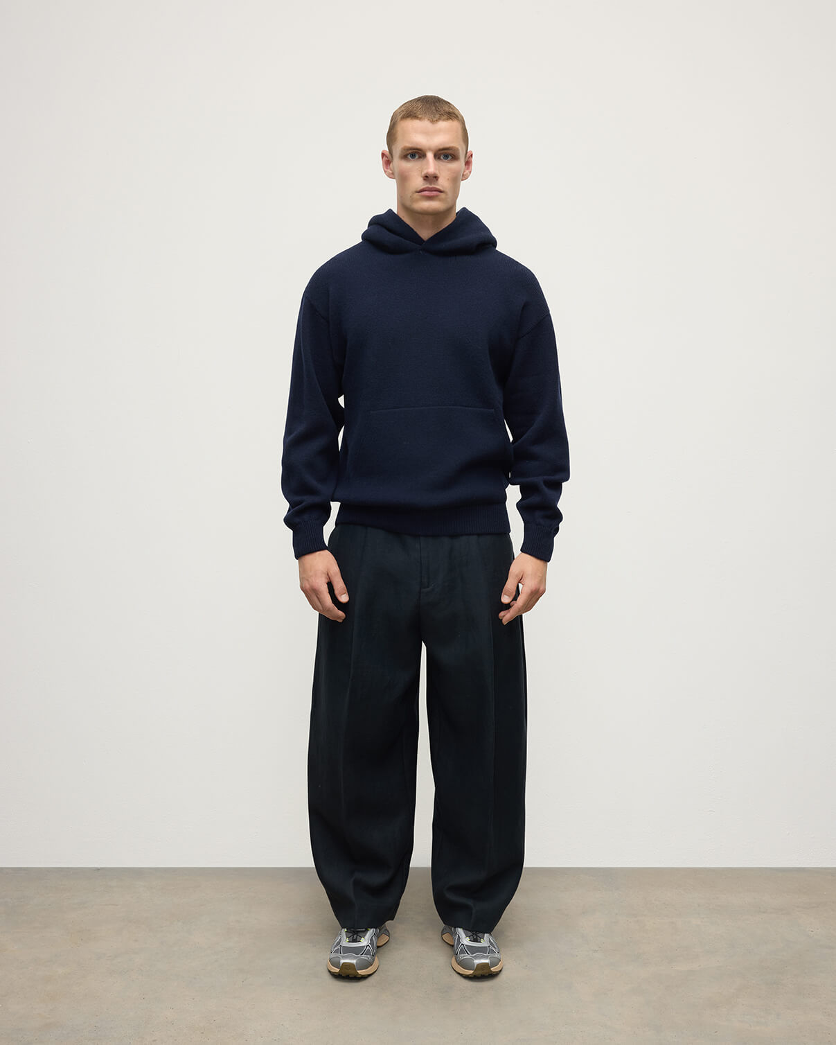 Navy Cashmere Hoodie - 2