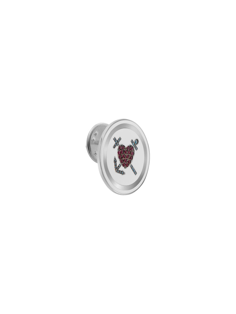 Women's Liberty 18K White Gold, Blue Diamond & Ruby Kastellorizo Pin - White Gold 1