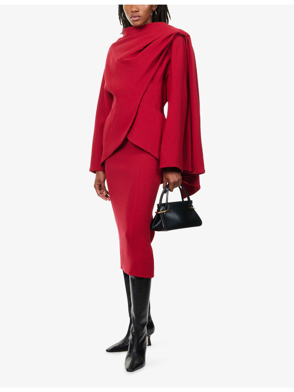 Scarf Curved-Hem Wool Jacket - 2
