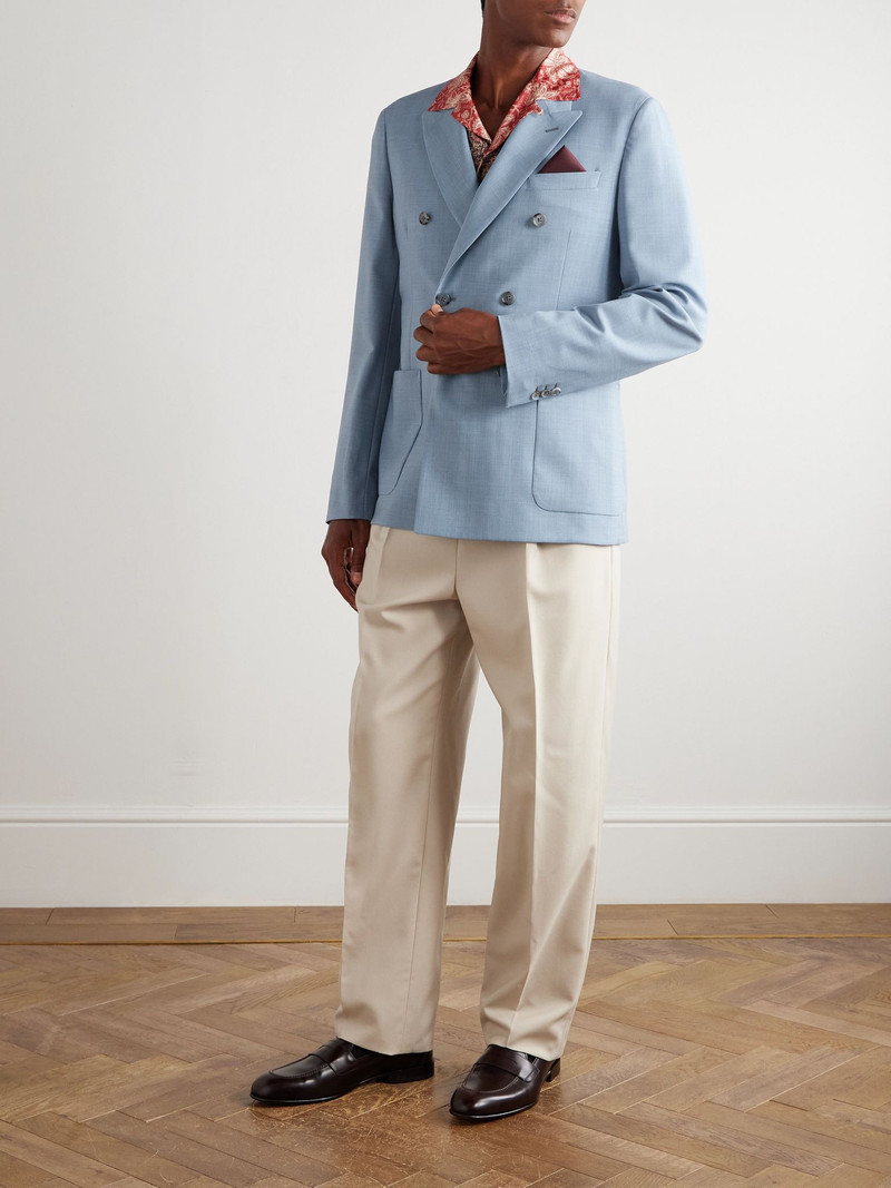 Paul Smith Double-Breasted Wool-Blend Suit Jacket Blue outlook