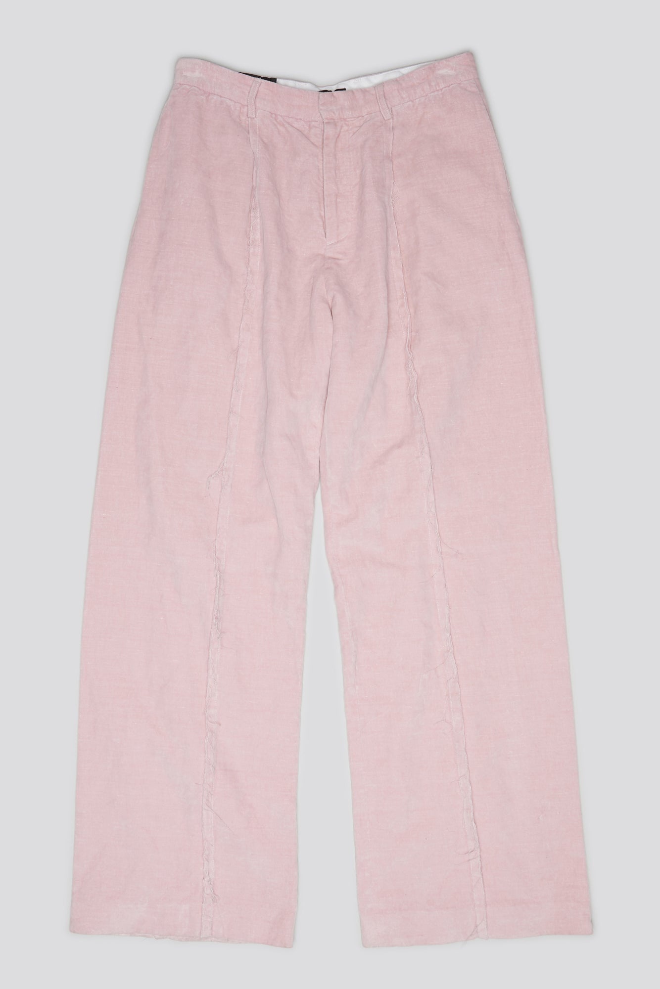 INVERTED TROUSER - PINK VELVET - 1