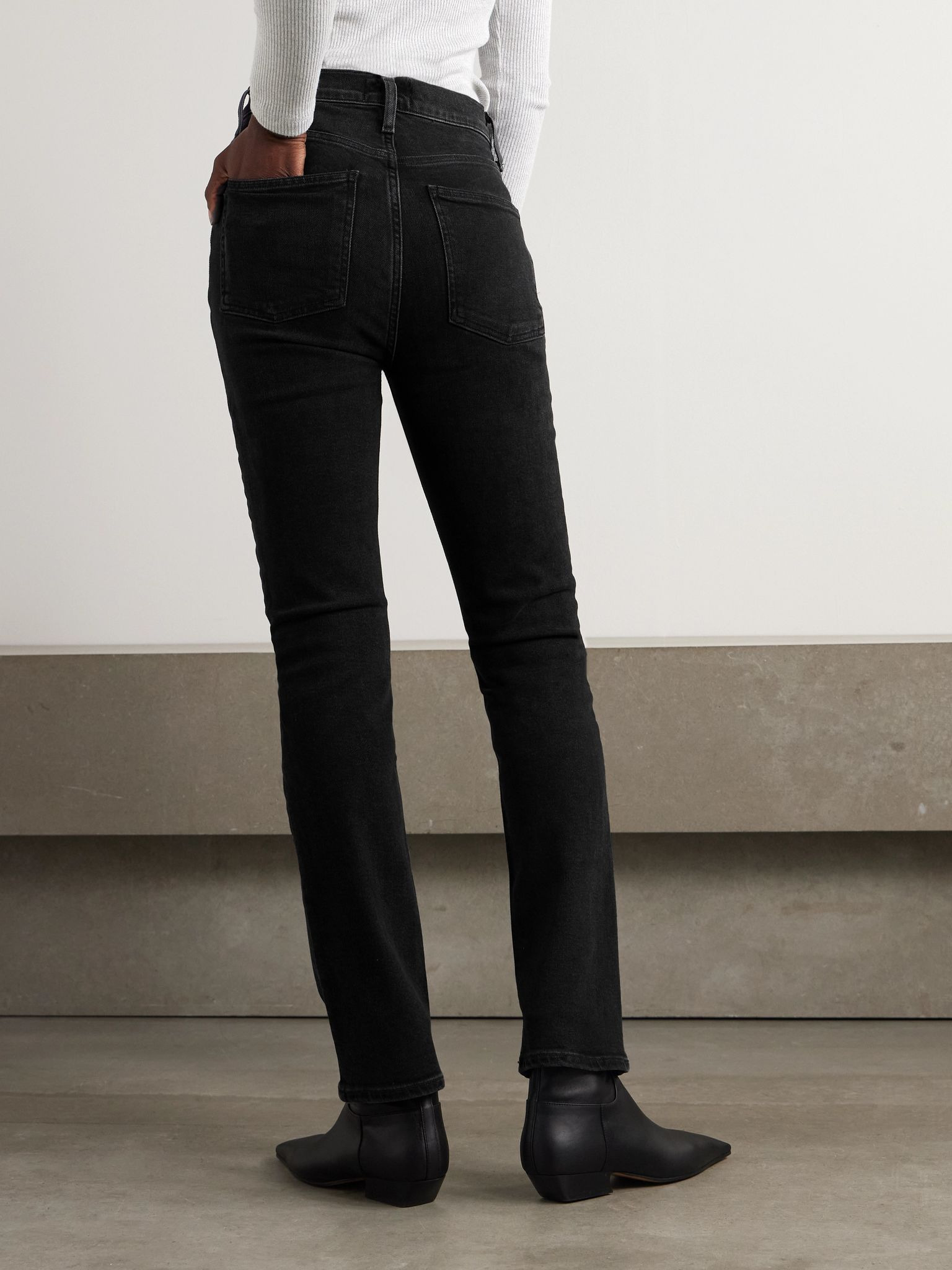 + NET SUSTAIN Freya high-rise slim-leg organic jeans Black - 4