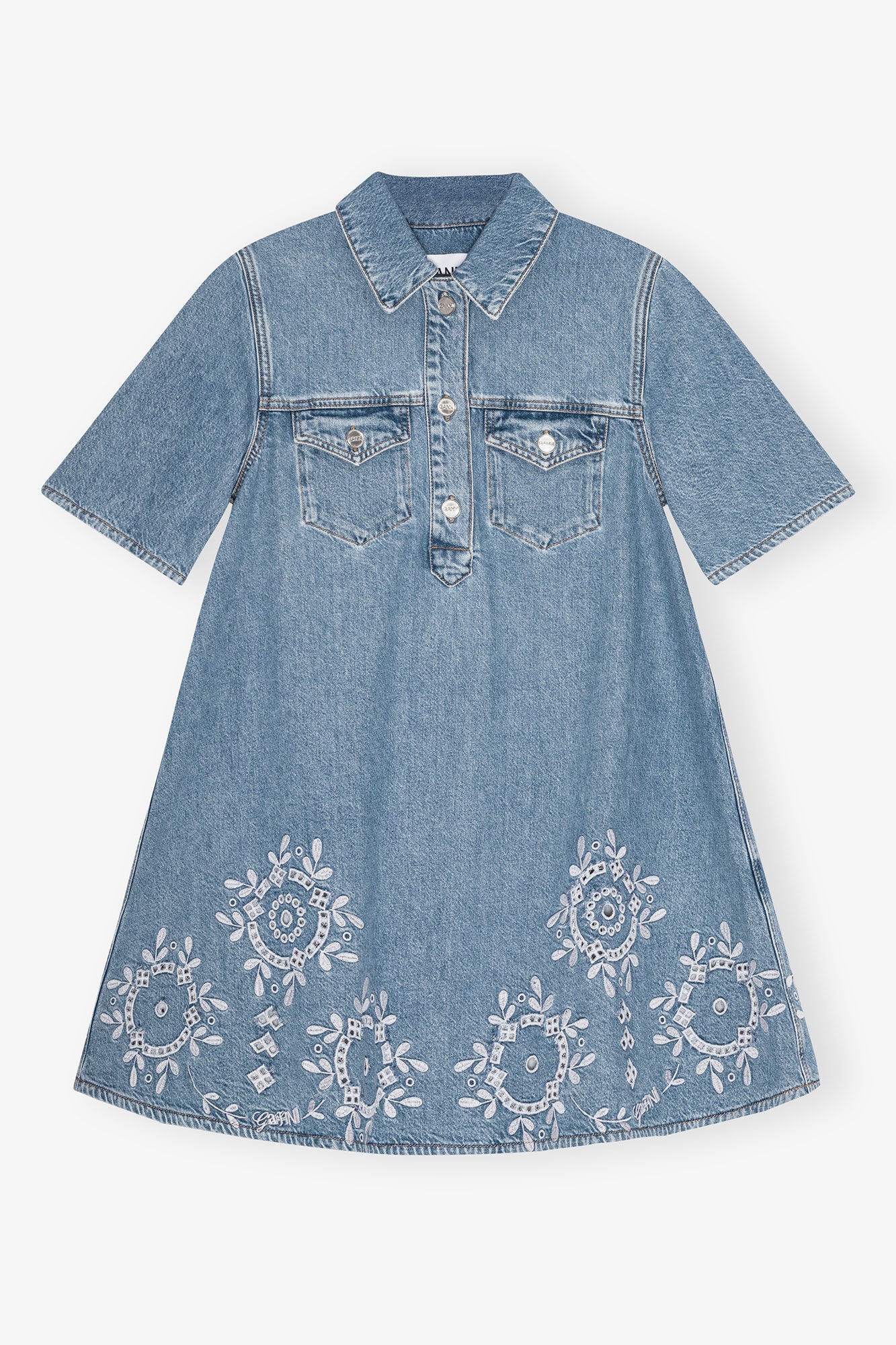BRODERIE ANGLAISE MINI DRESS - 1