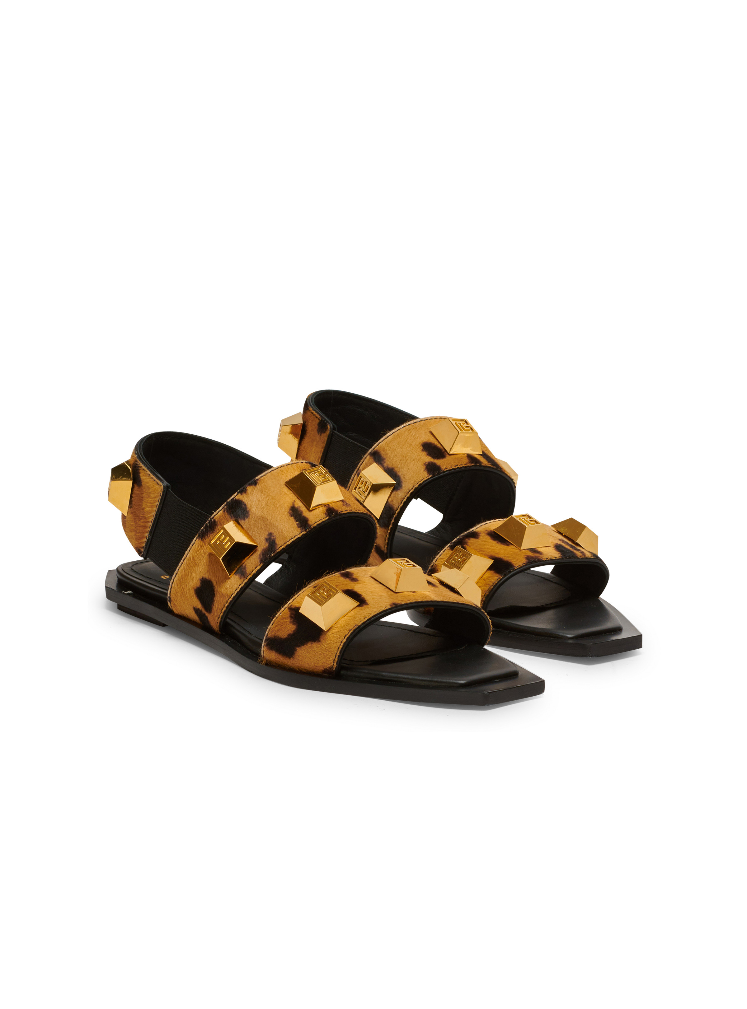 Ana flat mules in leopard-effect leather - 2
