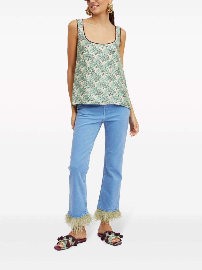 La DoubleJ Twirl graphic-print silk top outlook