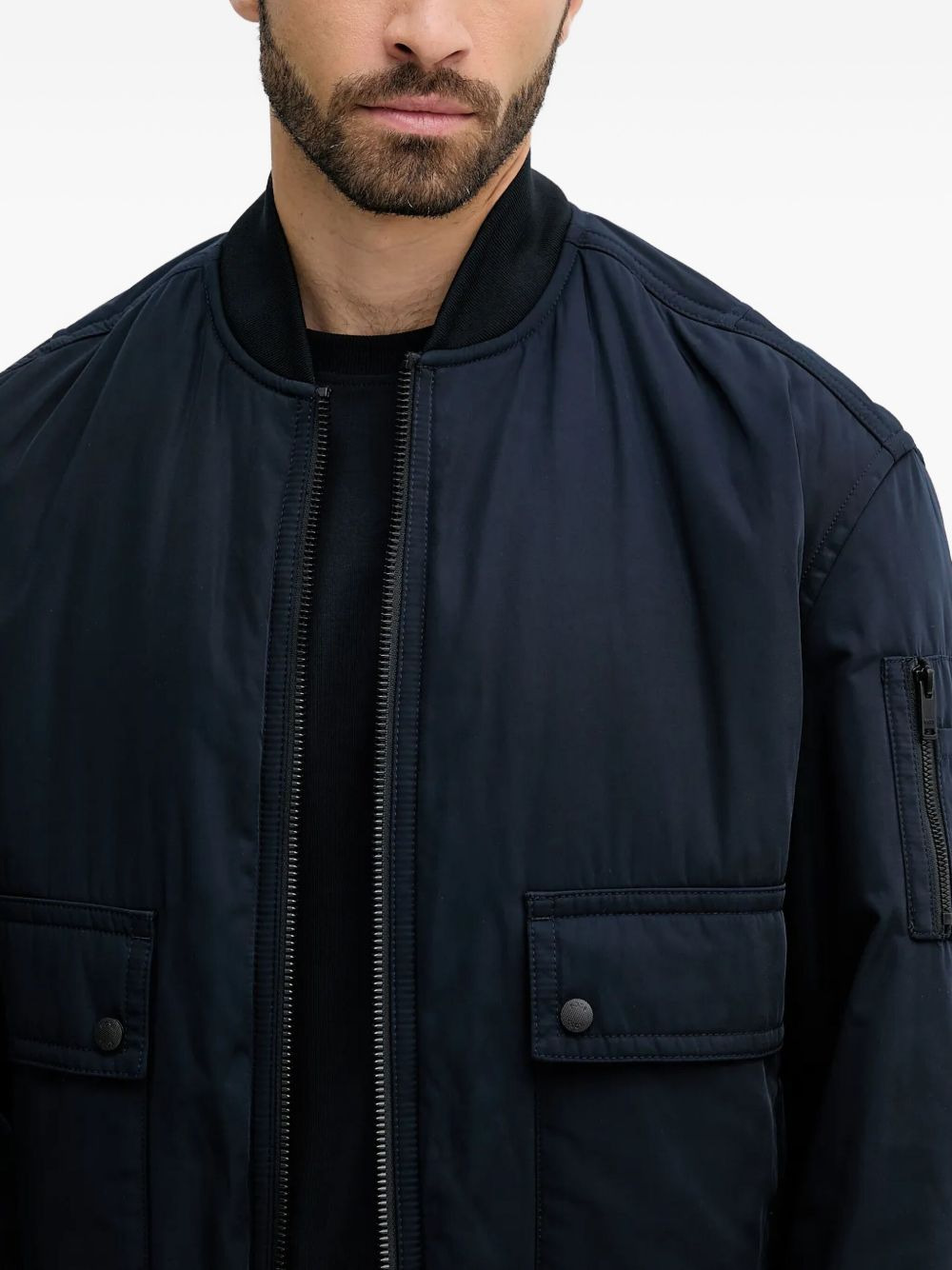 patch-pocket bomber jacket - 4