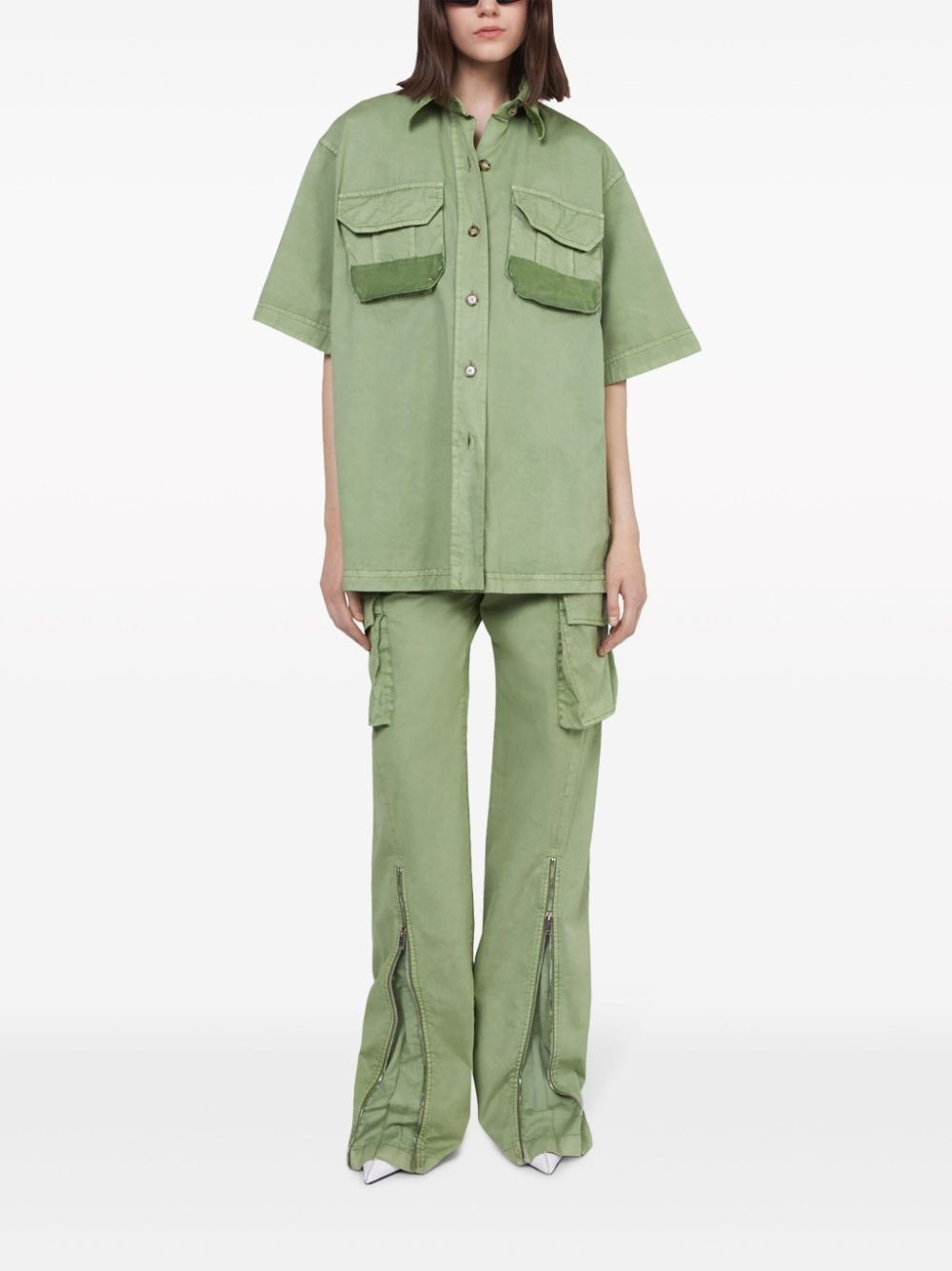 straight-leg cotton cargo pants - 2